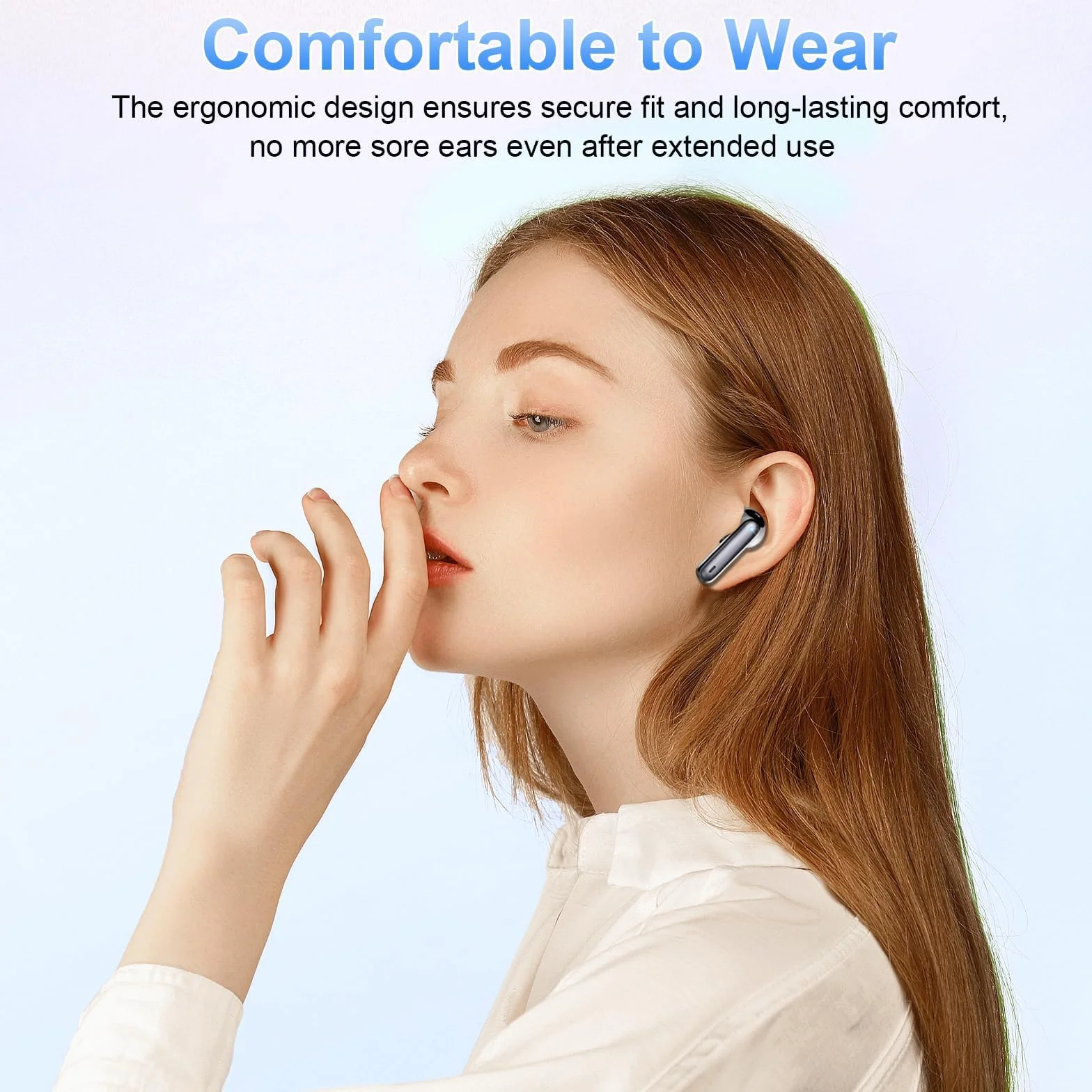 Bezprzewodowe słuchawki douszne, słuchawki bezprzewodowe bluetooth 5.4 z mikrofonami z redukcją szumów ENC, 40 H z głębszym basem, wodoodporne słuchawki IP7 z wyświetlaczem LED, Czarny