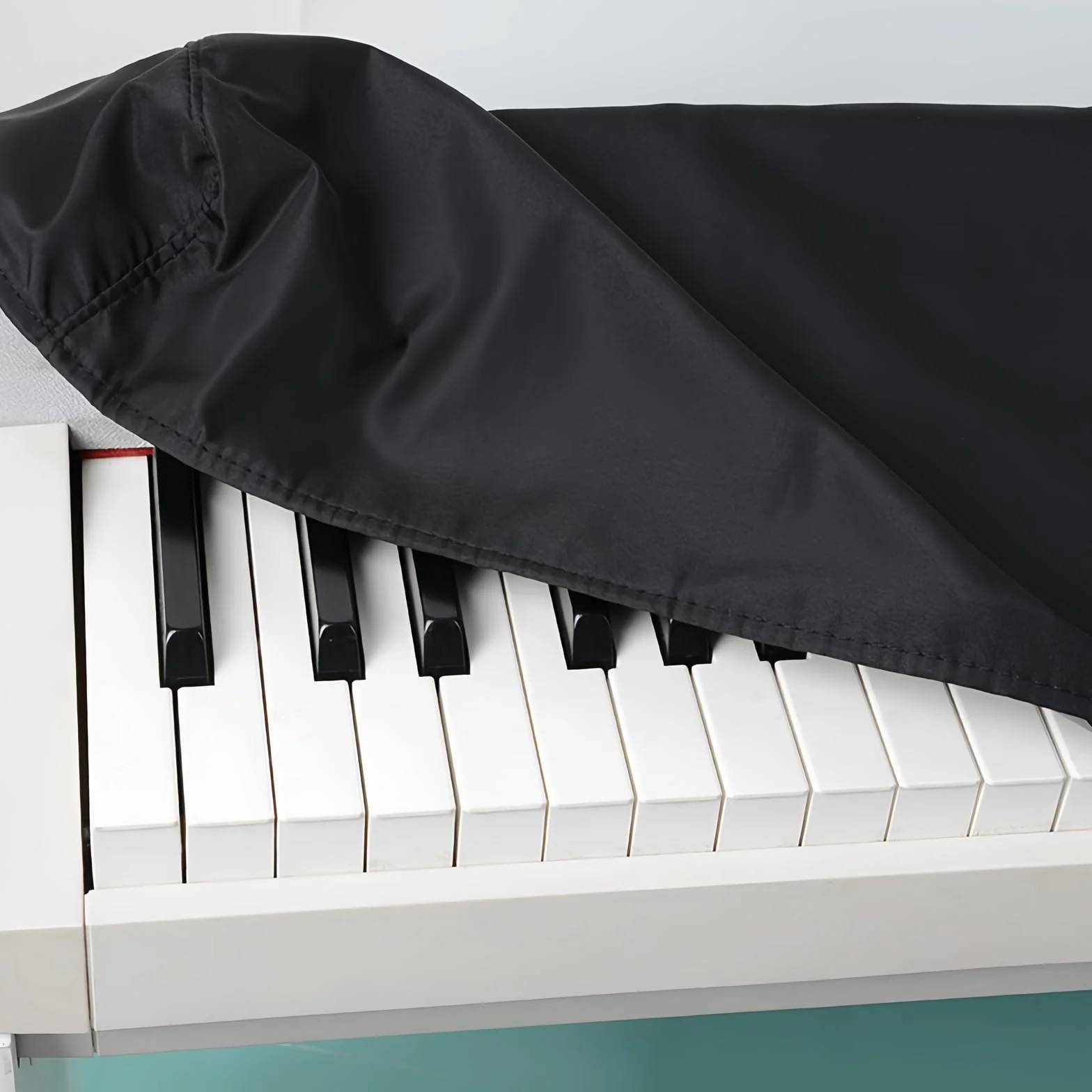 Pokrowiec na fortepian z 88 klawiszami, osłona przeciwpyłowa do klawiatury fortepianowej ze sznurkiem do Yamaha, Kawai, Rolanda