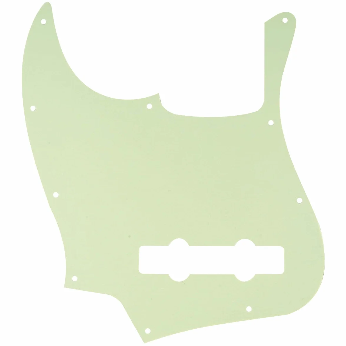Musiclily Pro 5-strunowy 10 Otworów Współczesny Jazz Bass Pickguard Maskownica do Fender Mexican Jazz Bass, 3-warstwowy Mint Green