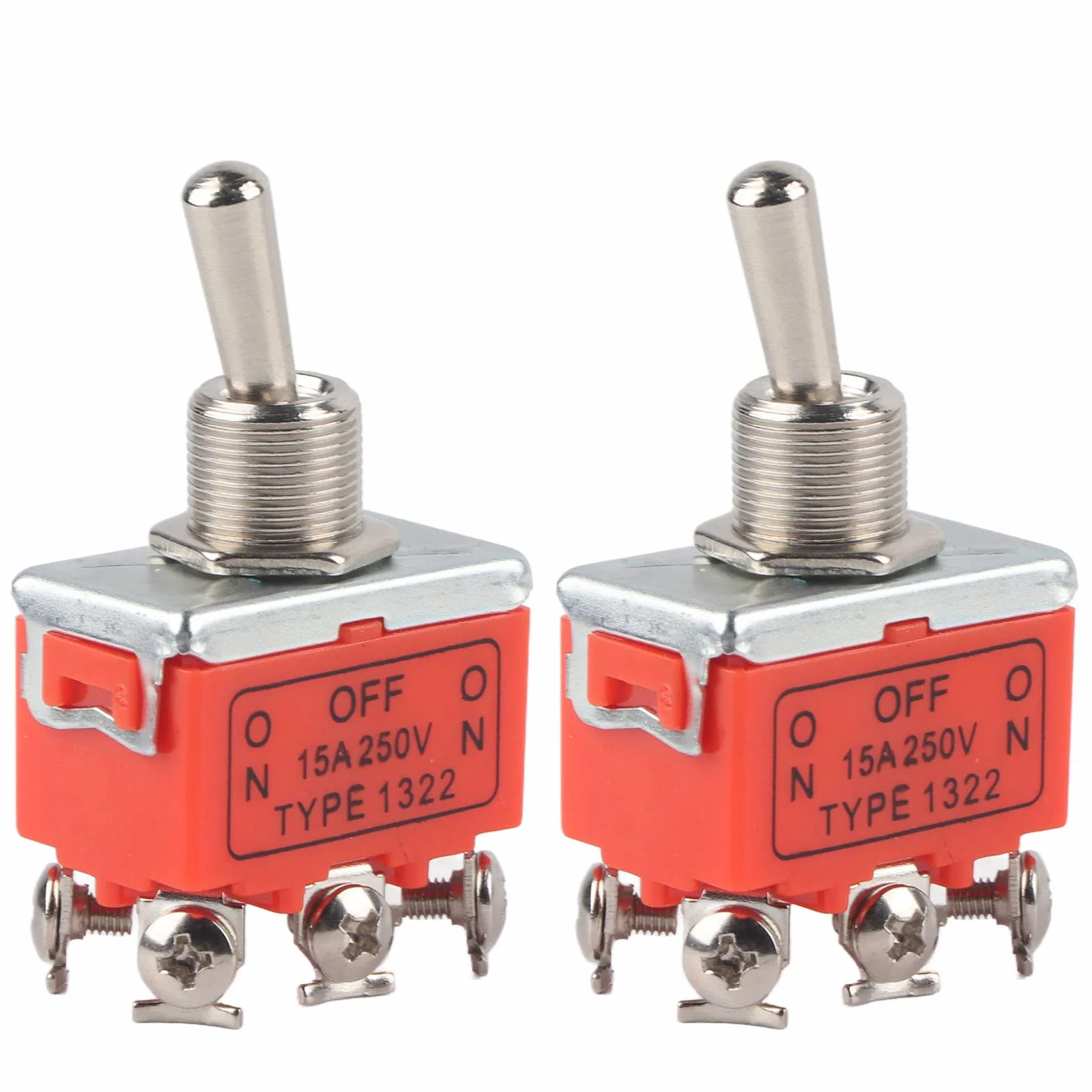 2 szt. Przełącznik Silnika Prądu Stałego CW Przełącznik do Przodu do Tyłu 24 V, Przełącznik Elektryczny do Przodu do Tyłu Silnik CCW 6-pinowy Przełącznik Dwupozycyjny 250 V 15 A,