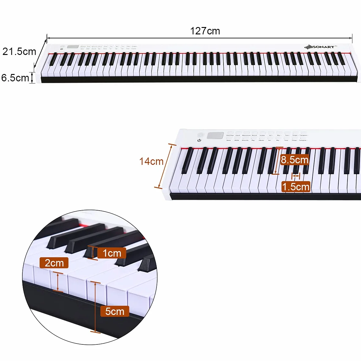 GOPLUS pianino cyfrowe 61 klawiszy dynamiczne przenośny fortepian elektroniczny 128 dźwięków rytmy funkcje edukacyjne metronom