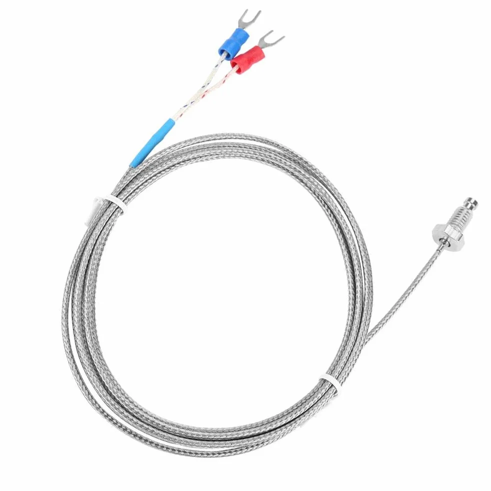 Termopara typu K, śruba M6 cienki gwint typ K 0-400 ℃ czujnik termopary czujnik temperatury drut (2 M)