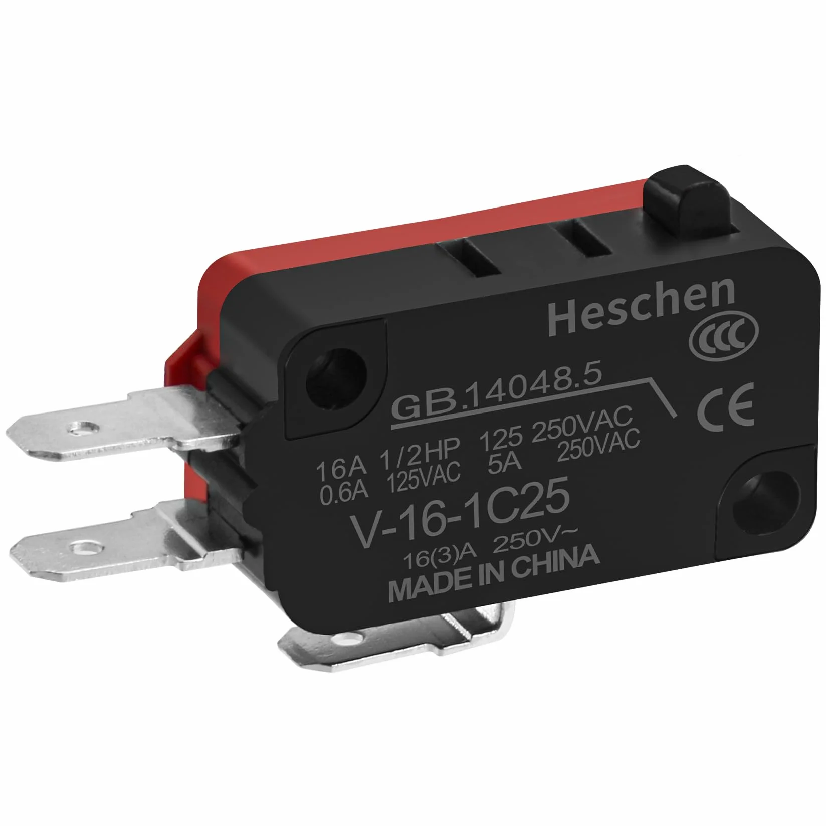 Heschen mikro przełącznik V-16-1C25 SPDT wtyk typ 16A 250 V AC 5 szt.