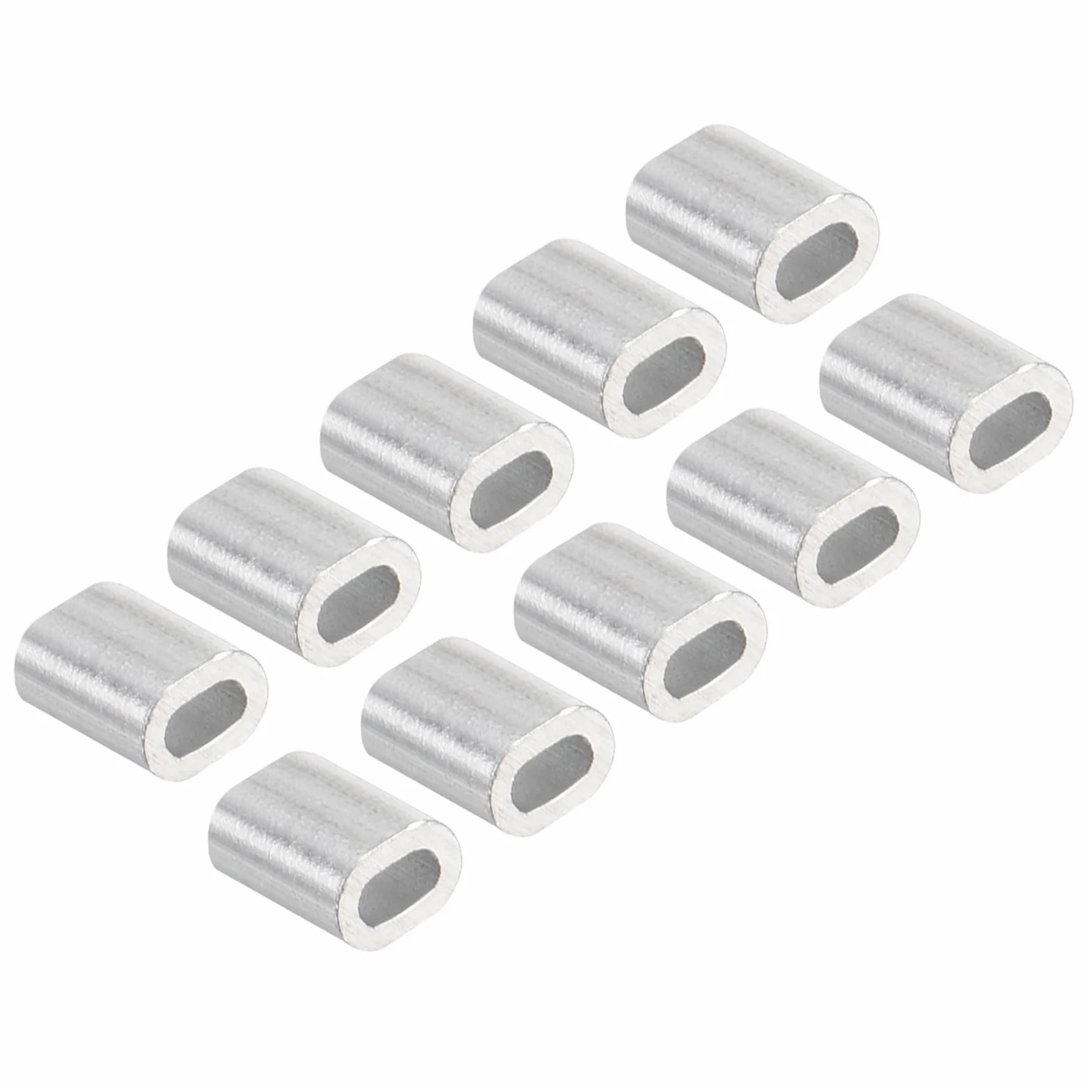 QUARKZMAN 5 mm aluminiowe zaciski tulejowe x 100 szt. pojedynczy otwór na 1 mm linka stalowa i linia kablowa [odcień srebrny]