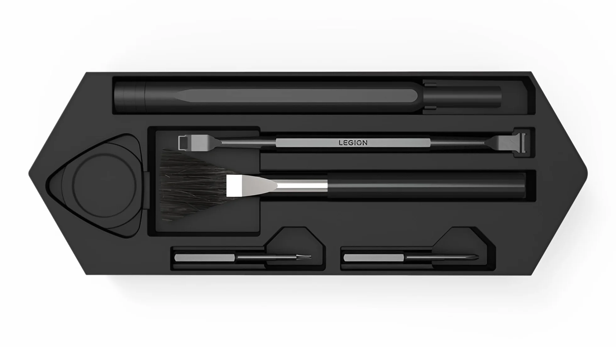 Lenovo Zestaw do czyszczenia i narzędzi Legion, trwałe narzędzia do utrzymania wydajności Twojego komputera Legion, etui do przechowywania i szmatki do czyszczenia w zestawie