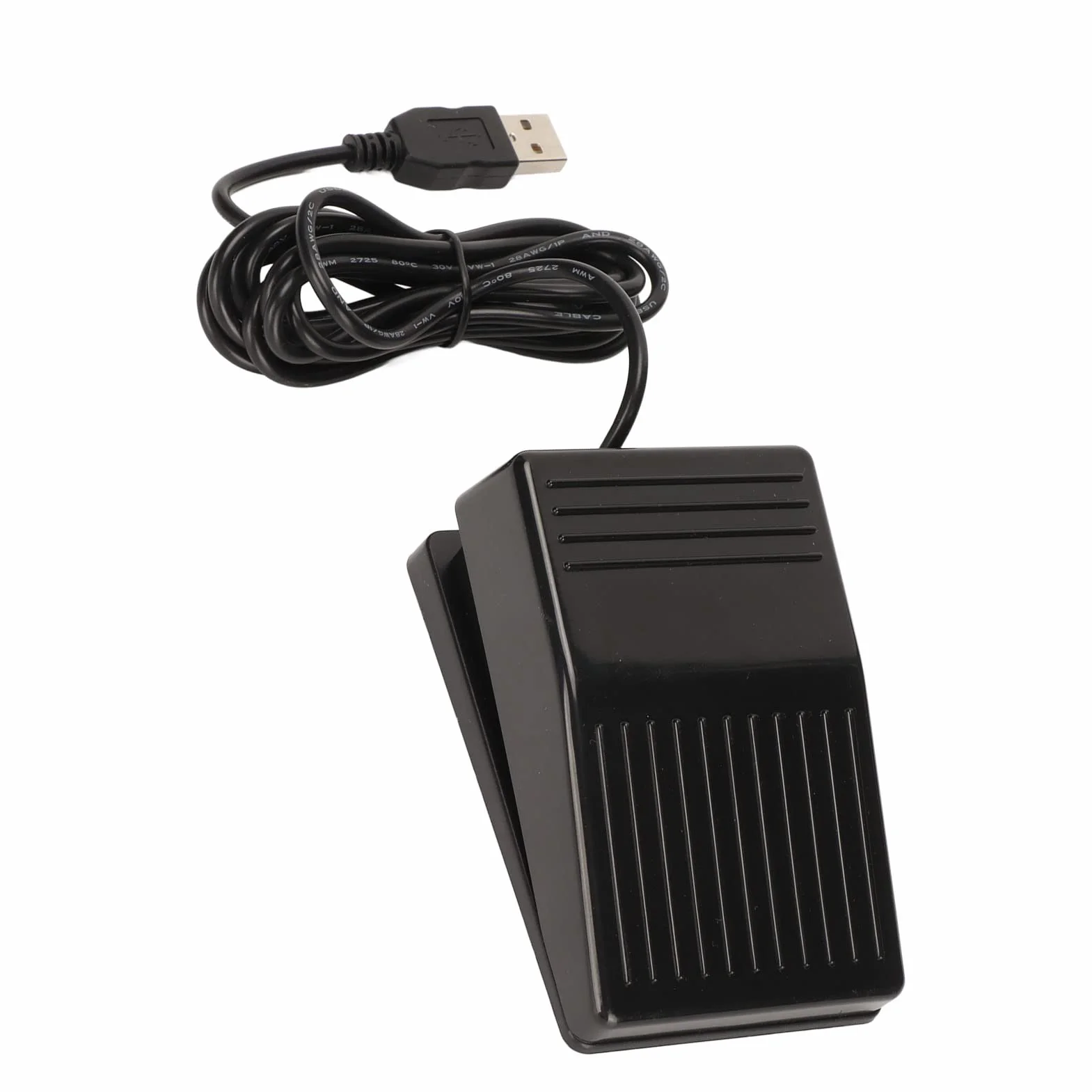 Metalowy Przełącznik Nożny USB z Pojedynczym Pedałem Sterowanie Jednym Klawiszem Program Przełącznika Nożnego Dostosowana Akcja HID do Gry z Klawiaturą Komputerową i Myszką z Kablem o Długości 2 Metró