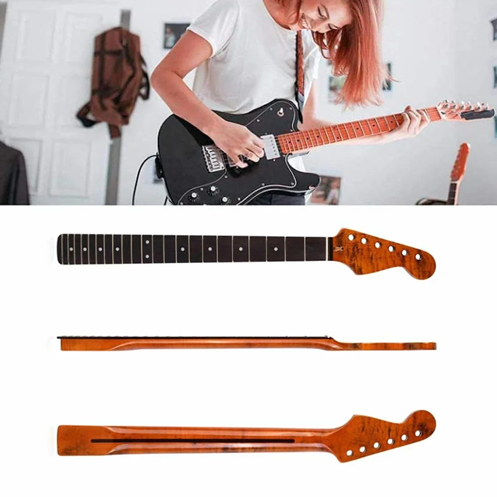 Wymienna szyjka gitary elektrycznej, 22 progi szyjka gitarowa kompatybilna z TL ST Tele Back Center Line Style Części zamienne do gitary elektrycznej