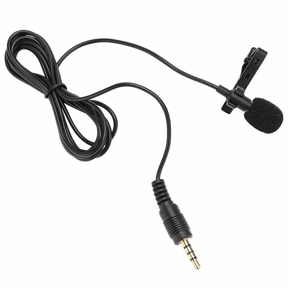 Przypinany mikrofon, przypinana klapa z przewodem mini jack 3,5 mm, mikrofon pojemnościowy zestawu głośnomówiącego, mikrofon, mikrofon lavalier do podcastów, nagrywania, lustrzanka cyfrowa, aparat, smartfon, komputer, laptop