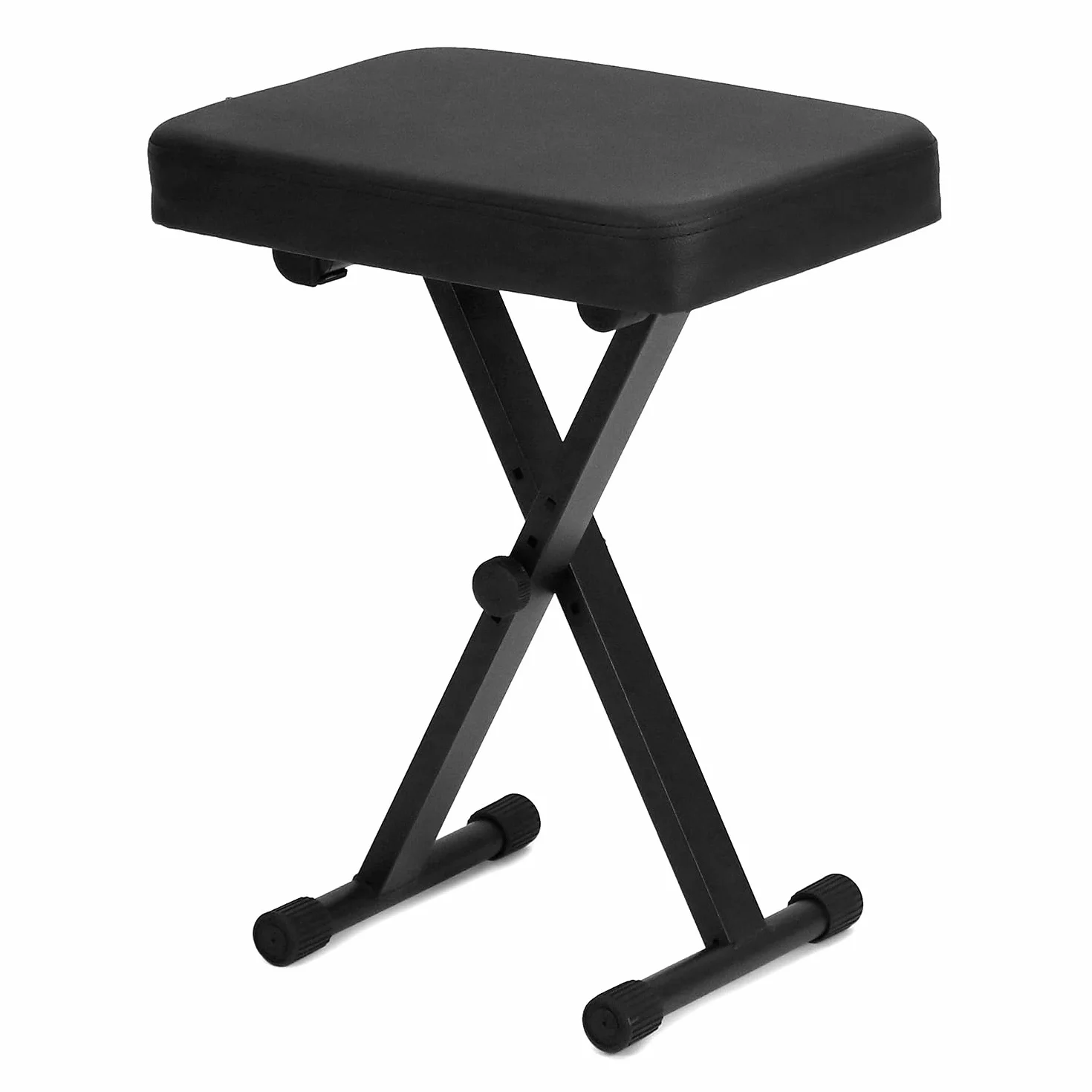 QWORK Regulowany stołek na pianino, składany z wyściółką 6 cm, regulacja wysokości 40-50 cm