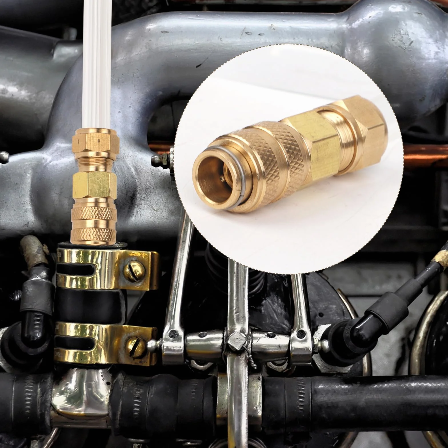 4szt Częściowy Zestaw Hydraulicznego Układu Kierowniczego, Zestaw Seastar z Mosiężnym Złączem Obrotowym Kompatybilny z Wewnętrznymi Zewnętrznymi Silnikami Rufowymi Seastar Sterami Rufowym