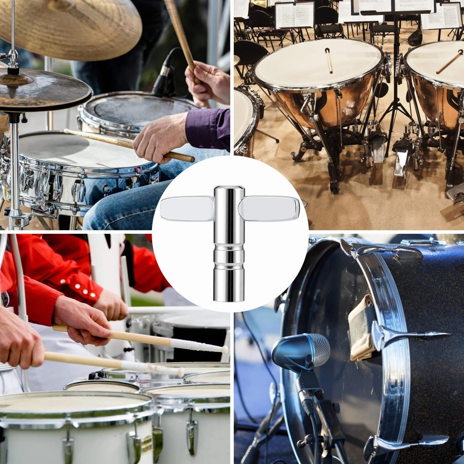 Klucz perkusyjny, tuning, klucz do strojenia, dla perkusistów, perkusji, instrumentów perkusyjnych, 4 sztuki