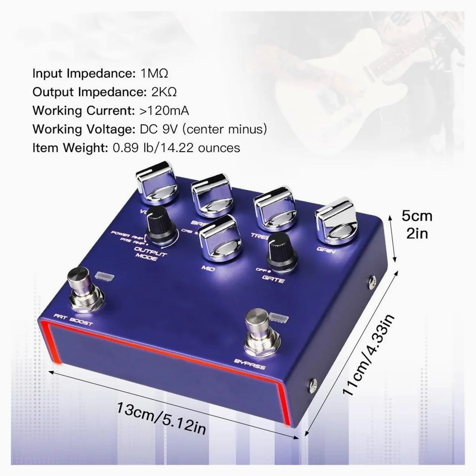 Efekty Do Gitary Elektrycznej Efekt Gitarowy Distortion Metalowy Wzmacniacz Wzmocnienia Brzmienia(R 18)