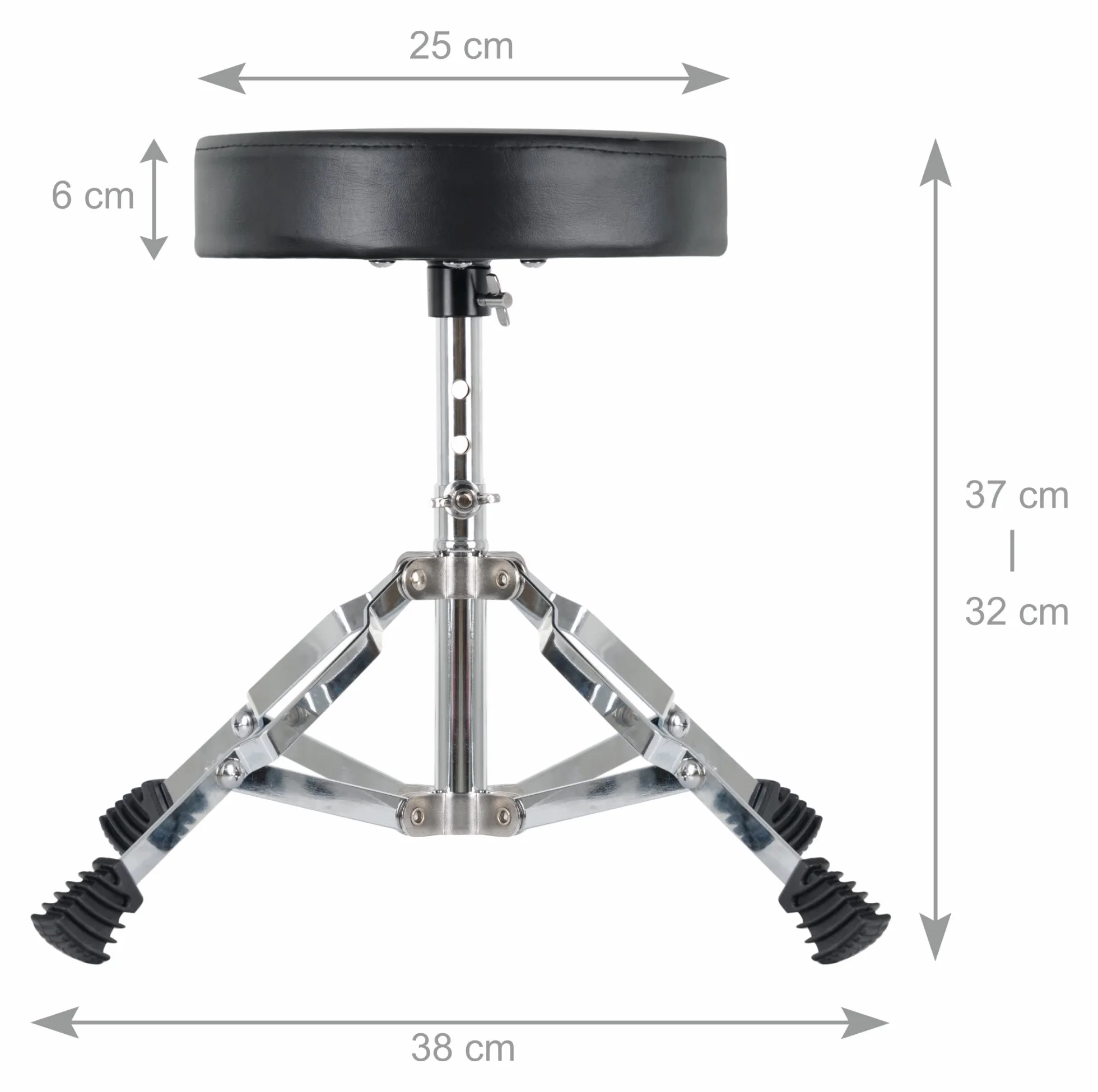 XDrum Taboret perkusyjny Junior – taboret perkusyjny dla dzieci – 3-stopniowa regulacja wysokości od 32 cm – 37 cm – stabilne gumowe nóżki zapewniają idealne ustawienie