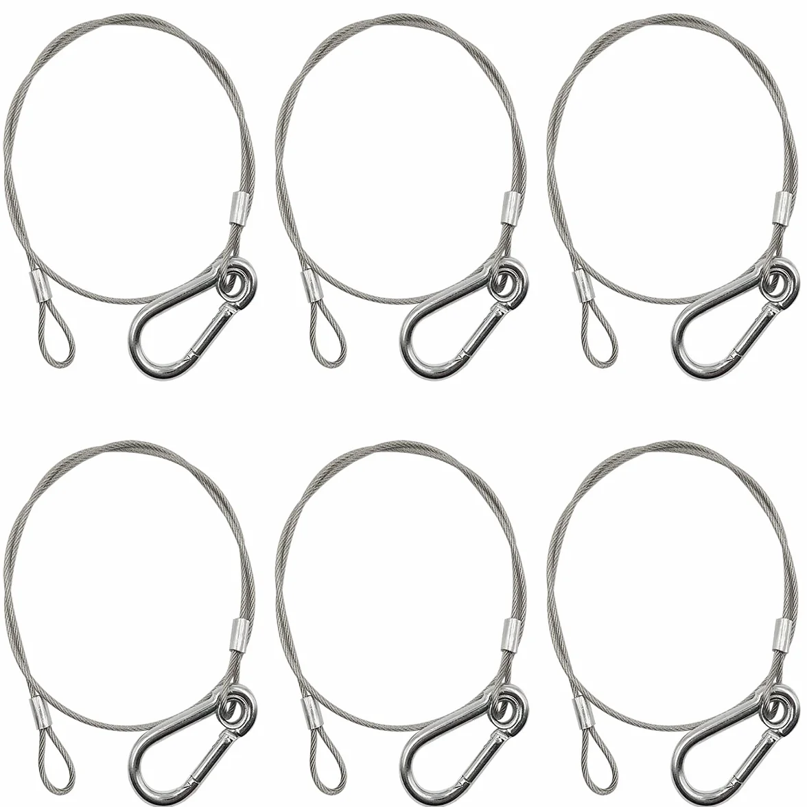 6 Sztuk Kable Bezpieczeństwa, YuCool 20inch/50cm Ze Stali Nierdzewnej Etap Światła Przewody Bezpieczeństwa Ze Stali Nierdzewnej Liny Bezpieczeństwa dla DJ Stage Oświetlenie Par Światło Głowy Ruchu Światła