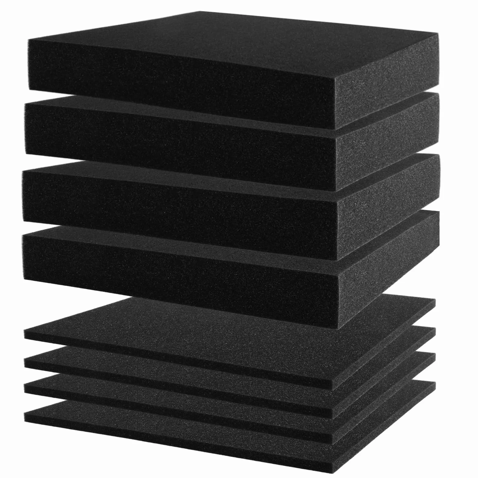 Pianka w kostce, 4 sztuki, 300 x 400 x 50 mm/4 sztuki 300 x 400 x 10 mm, pianka rastrowa, czarna, wkładka piankowa, narzędzie