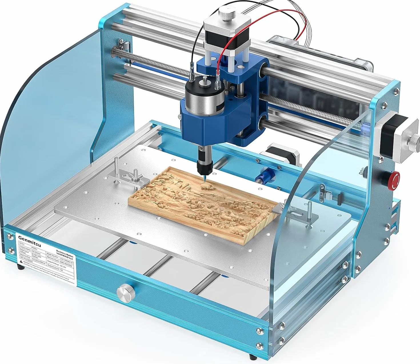 Genmitsu 3018-PROVer V2 Frezarka CNC, pulpit CNC dla początkujących, z wyłącznikami krańcowymi i zatrzymaniem awaryjnym, ulepszony aluminiowy spoilboard osi Z, obszar roboczy 284 x 180 x 40 mm