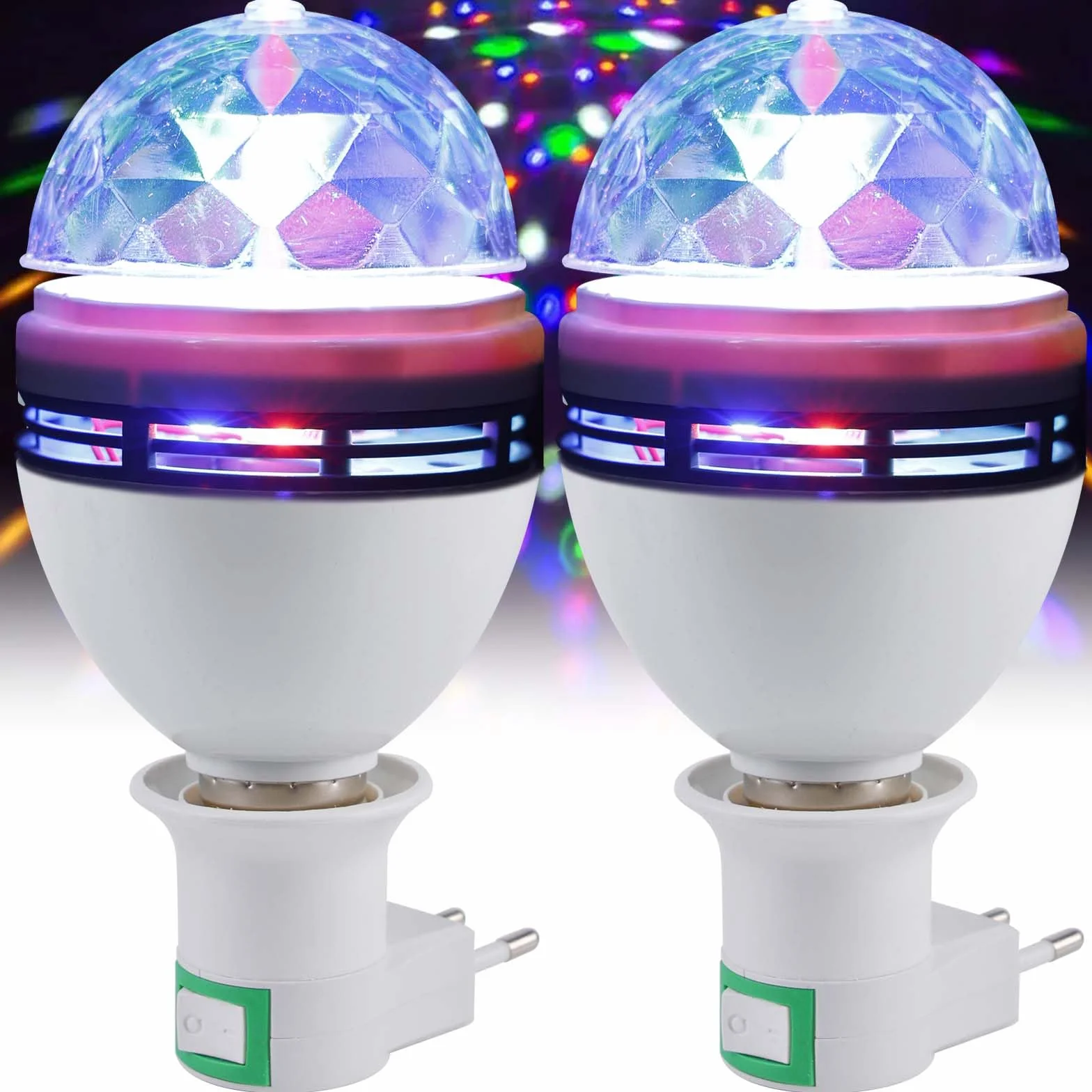2 x Party Light, 3W E27 RGB LED Disco Ball Light, Obracana o 360° Żarówka Dyskotekowa, Dekoracja Na Przyjęcie Urodzinowe Halloween, Boże Narodzenie