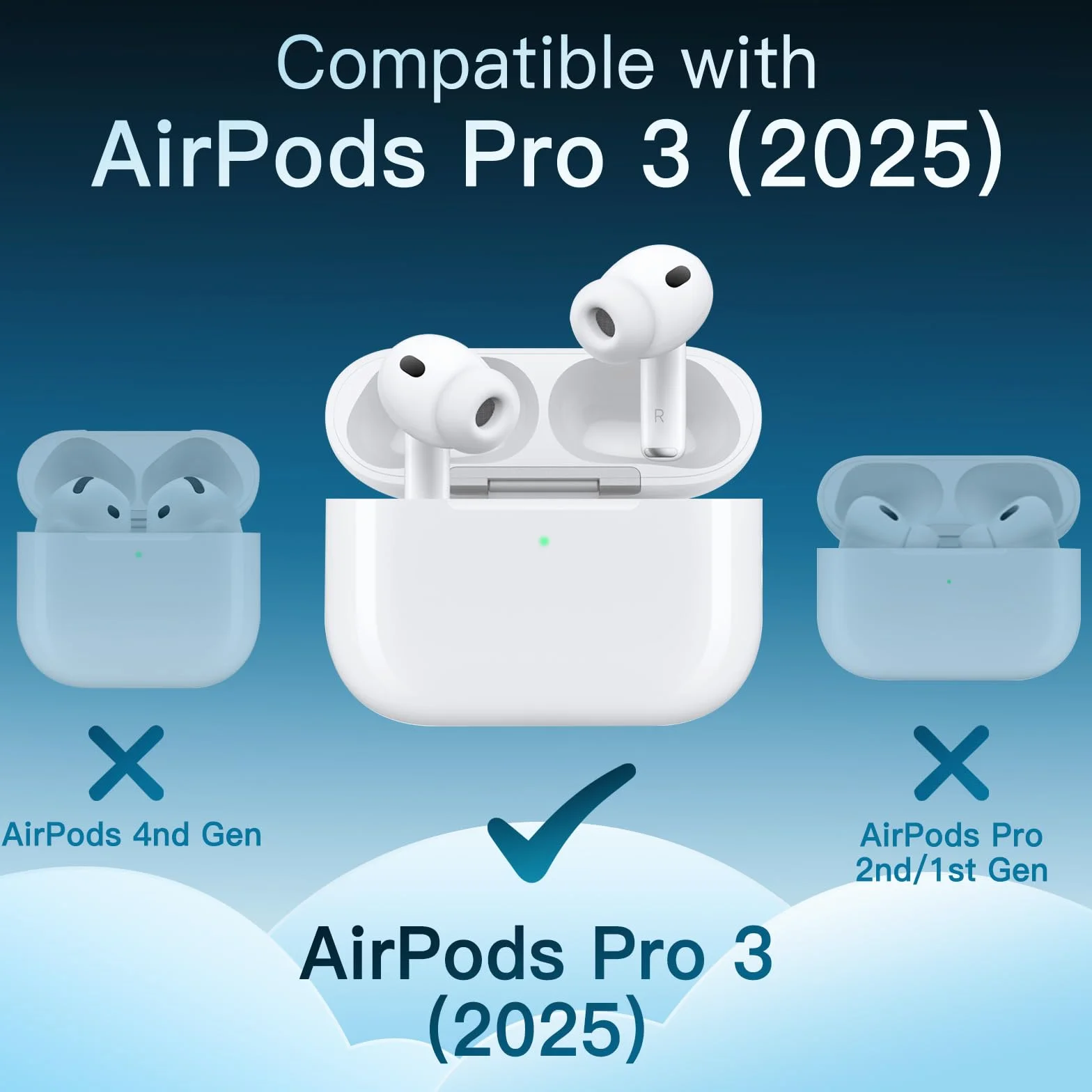 JETech Przezroczyste Etui z Bezpiecznym Zamknięciem dla AirPods Pro 3 (2025) z Brelokiem, Wysoce Przezroczysty Miękki TPU, Odporny na Wstrząsy Ochronny (Przezroczysty)