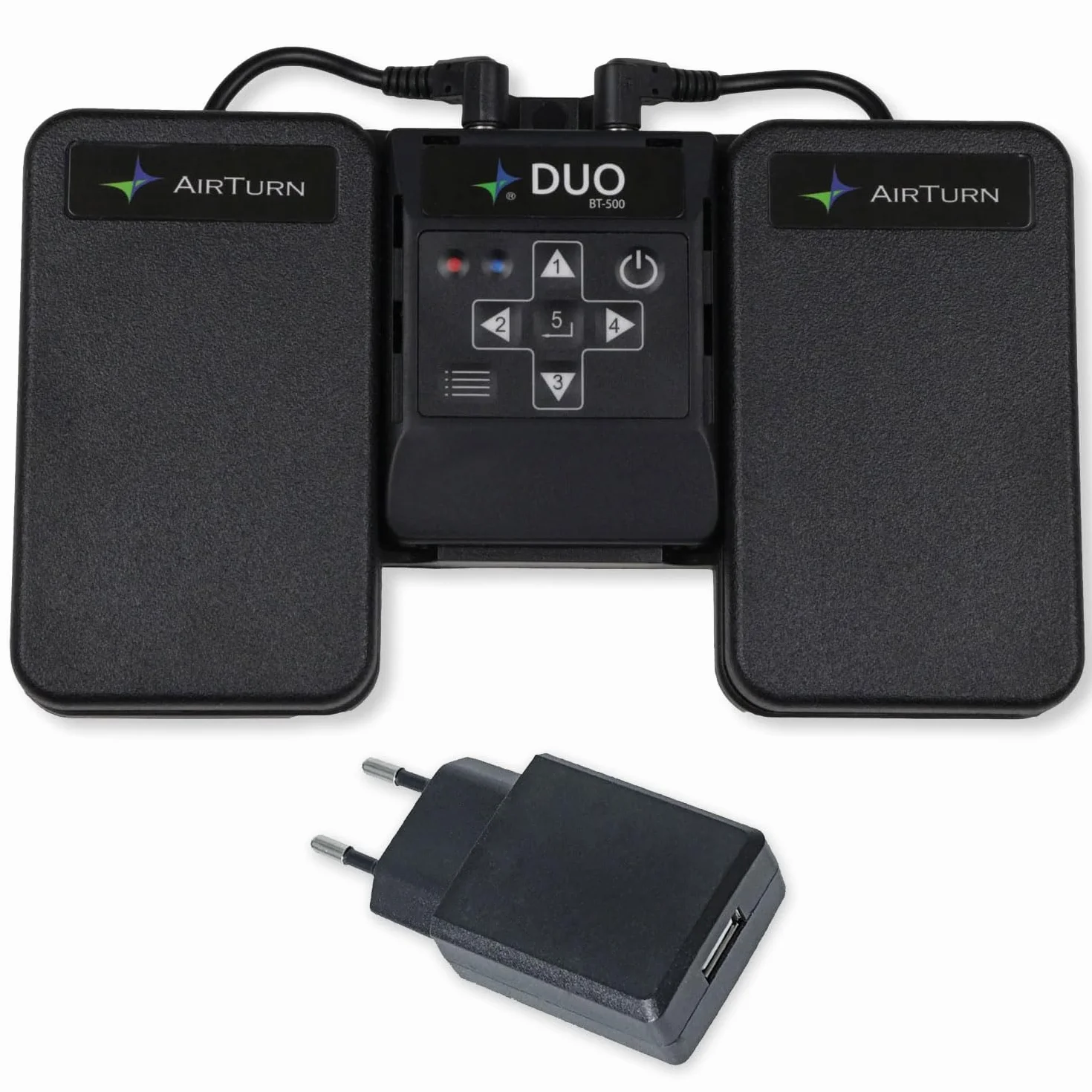Airturn Duo 500 przełącznik nożny Bluetooth z zasilaczem keepdrum