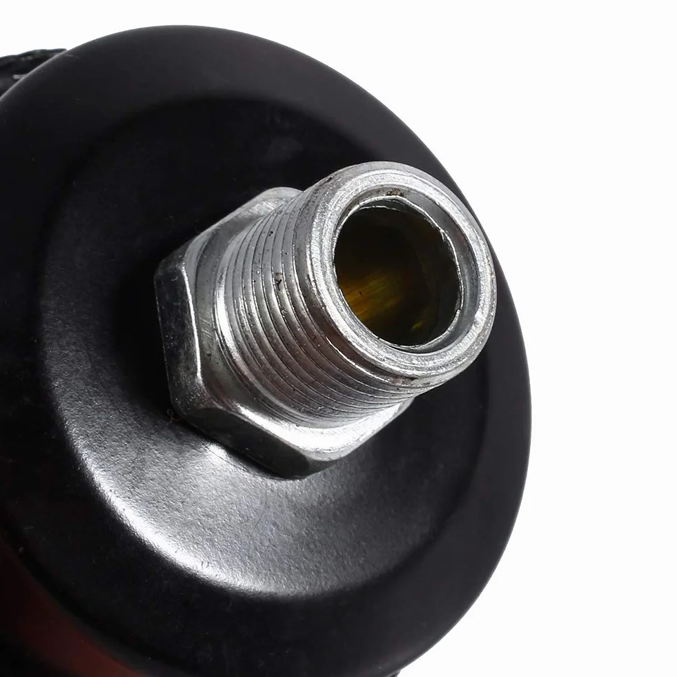 Nikou Części filtra oleju sprężarki powietrza tłumik, 3/8" 16 mm metalowy tłumik gwint dolotowy sprężarki powietrza do części zamiennych sprężarki powietrza filtr powietrza