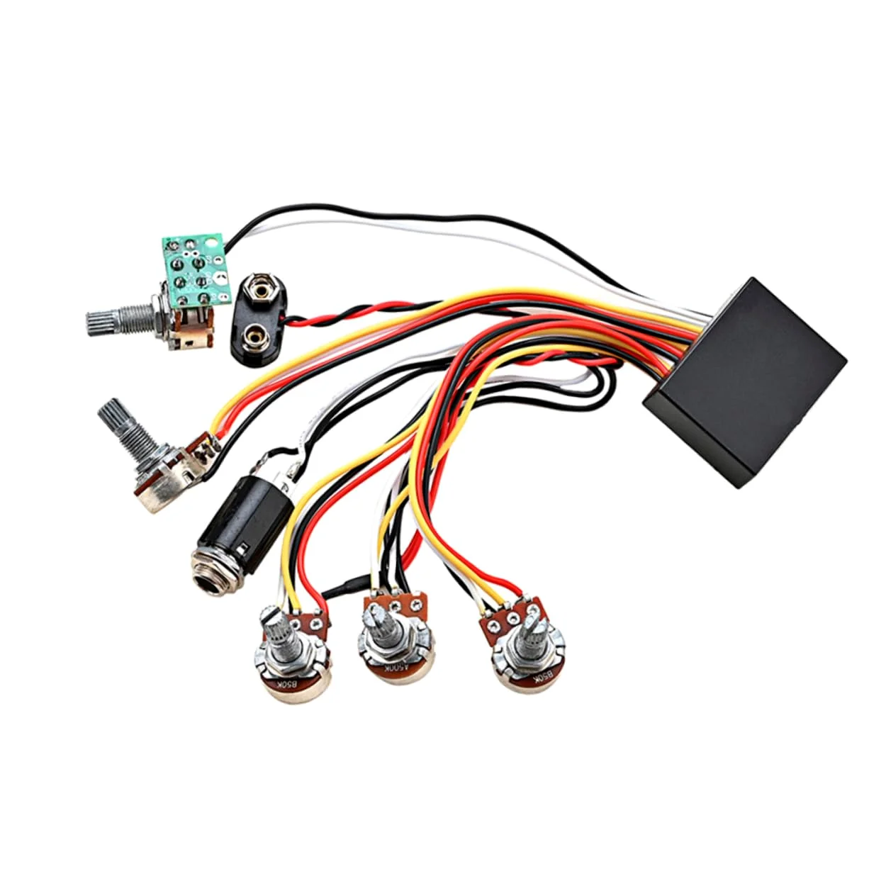 Toyvian 3 Linia Basu Partię Gitary Basowej Akcesoria Do Gitary Elektrycznej Obwód Okablowania Przedwzmacniacza Basowego Obwody Do Montażu Gitar Trwała Partia Metal Gitara Część