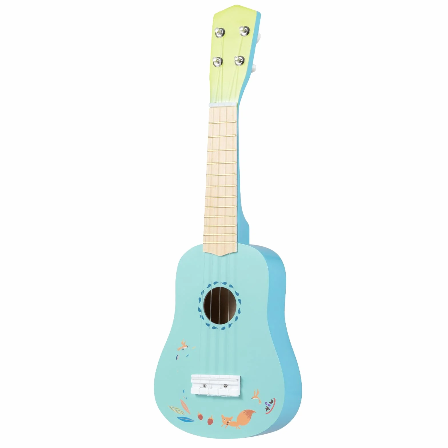 COSTWAY Ukulele dla dzieci, małe ukulele z korpusem z drewna basowego i 4 strunami nylonowymi, pedagogiczny instrument muzyczny, gitara dla początkujących od 3 lat, jasnoniebieskie