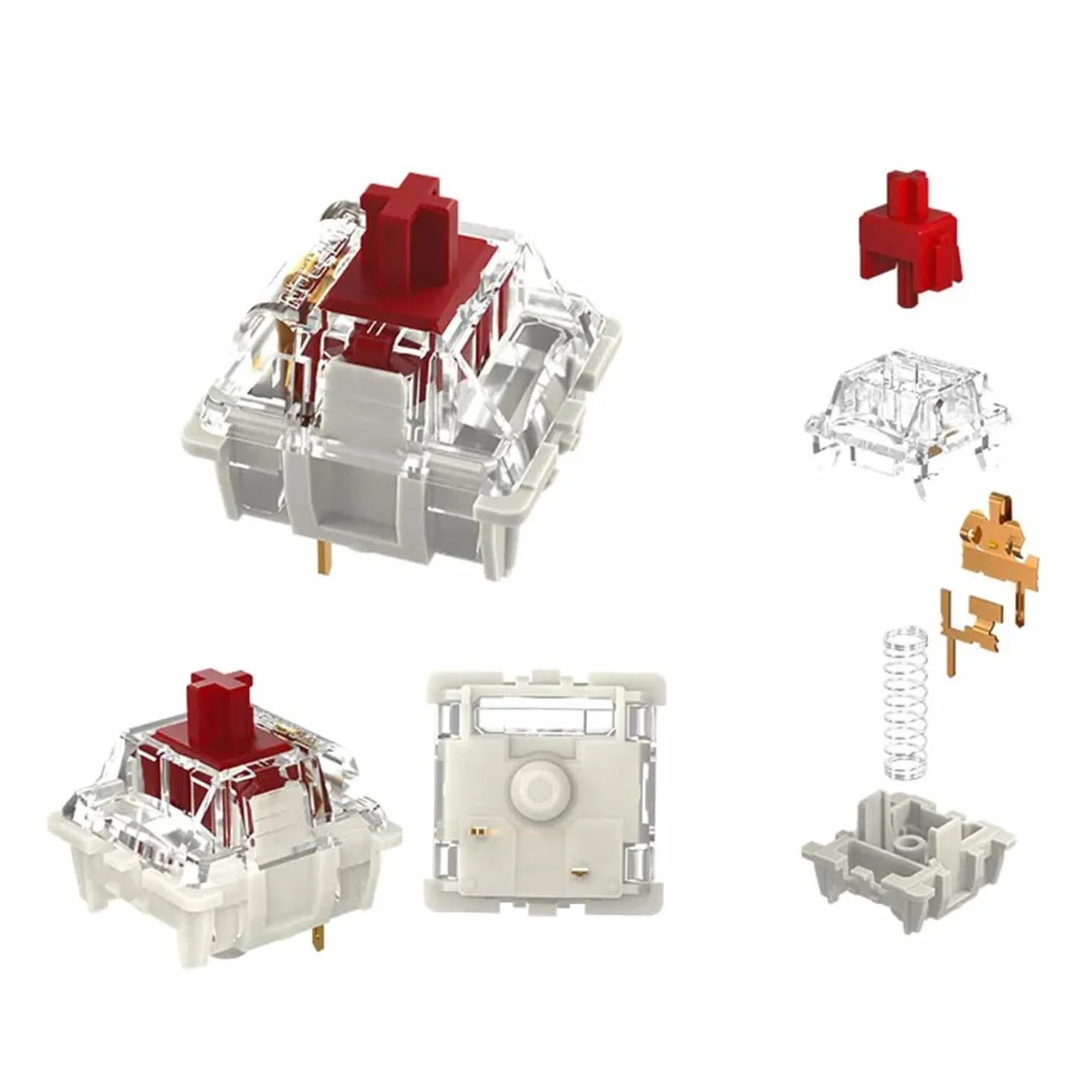 Gateron G Red Pro 2.0 przełączniki, wstępnie nasmarowane, 3-pinowe RGB SMD, liniowe do gier, klawiatura mechaniczna, DIY, przełączniki klawiatury Hotswap, 36 szt., Pro Red 2.0