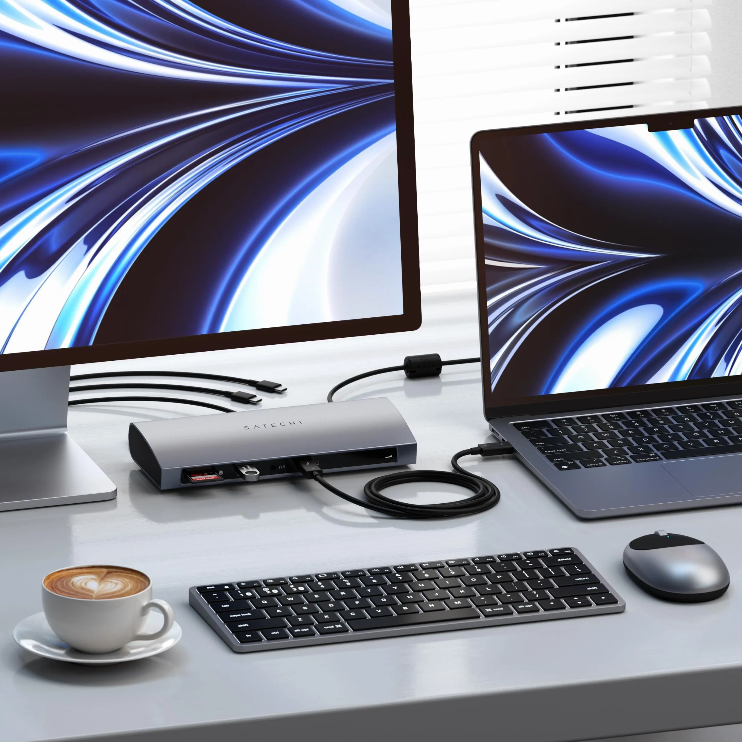 SATECHI 11 w 1 Thunderbolt 4 Stacja Dokująca, Port Hosta 100W PD, 3x Thunderbolt 4, USB-A 3.2, Czytnik Kart SD UHS-II, Ethernet, Dźwięk – do MacBook Air i Pro M5 M4, Windows