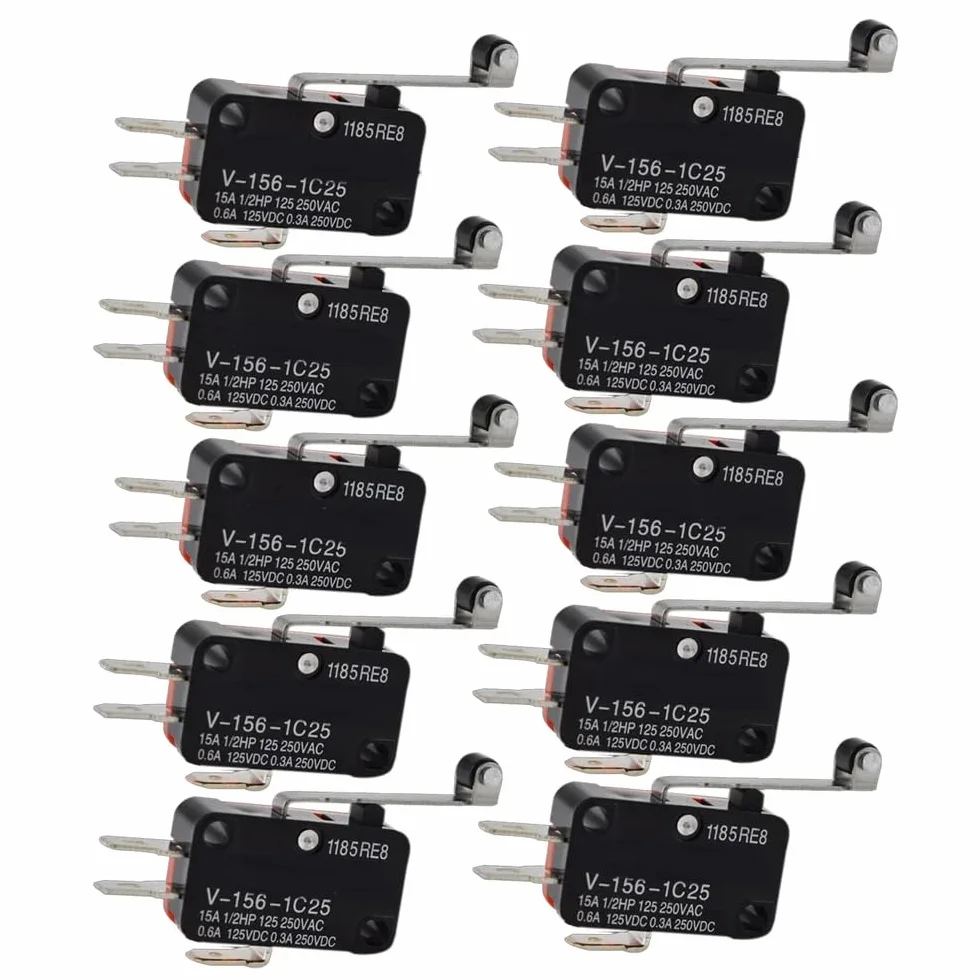DollaTek 10 sztuk V-156-1C25 Micro Chwilowy wa?ek krańcowy d?ugi zamek b?yskawiczny SPDT Szybka akcja dla Arduino