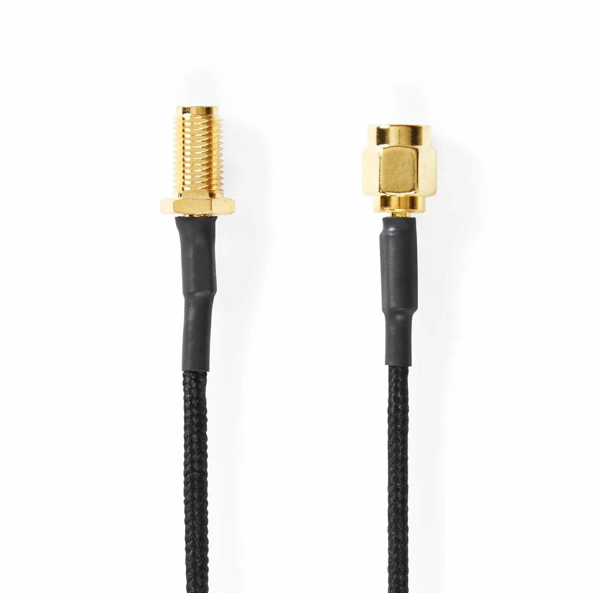 Nedis Kabel antenowy - gniazdo SMA - wtyczka SMA - pozłacany - 50 omów - pojedynczo ekranowany - 0,50 m - okrągły - pleciony - czarny - etykieta