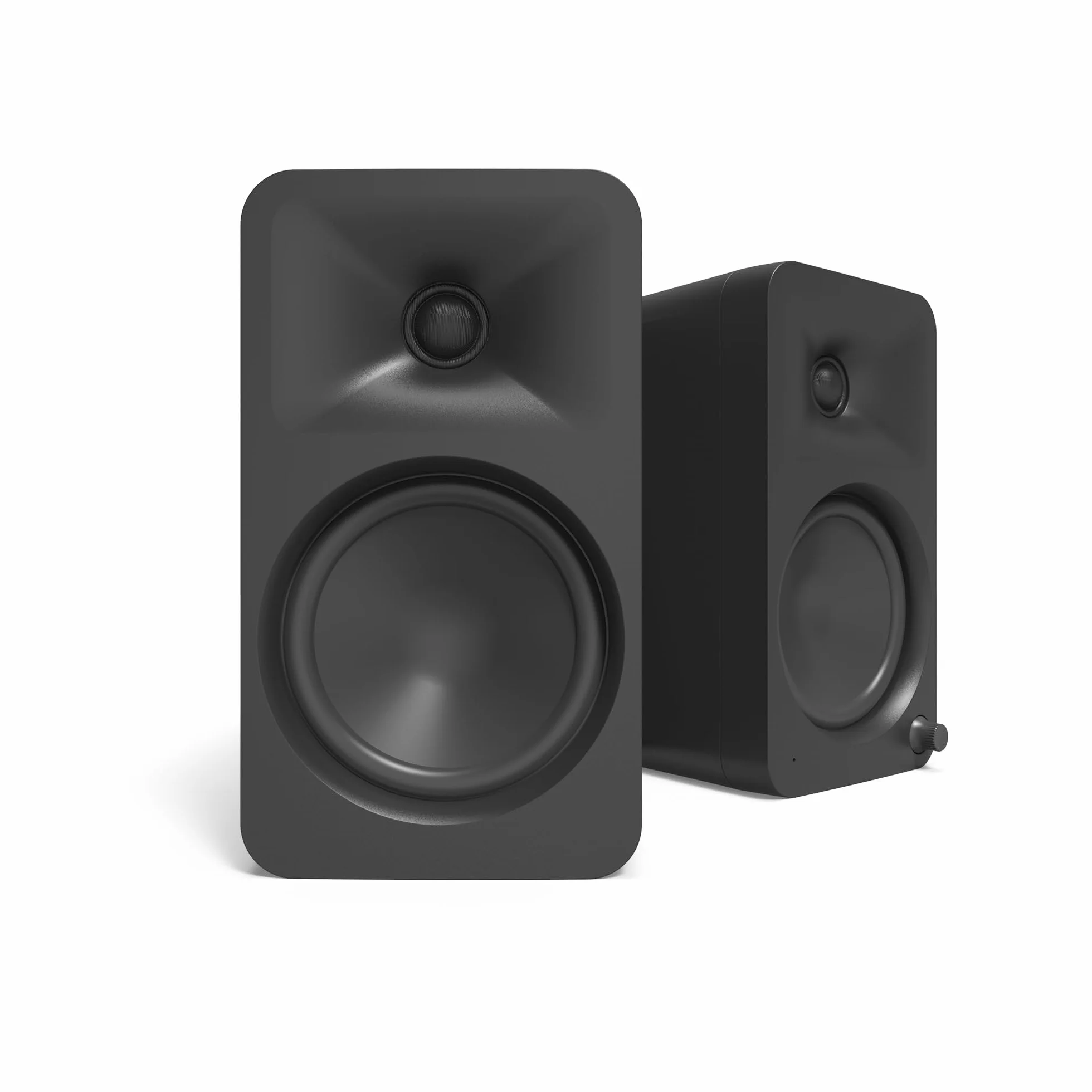 Kanto ORA4 140W Powered Reference Speakers with Bluetooth 5.0 and USB-C Input | 4 Woofers | Bi-Amplified | Reference Quality Sound | Pair | czarny