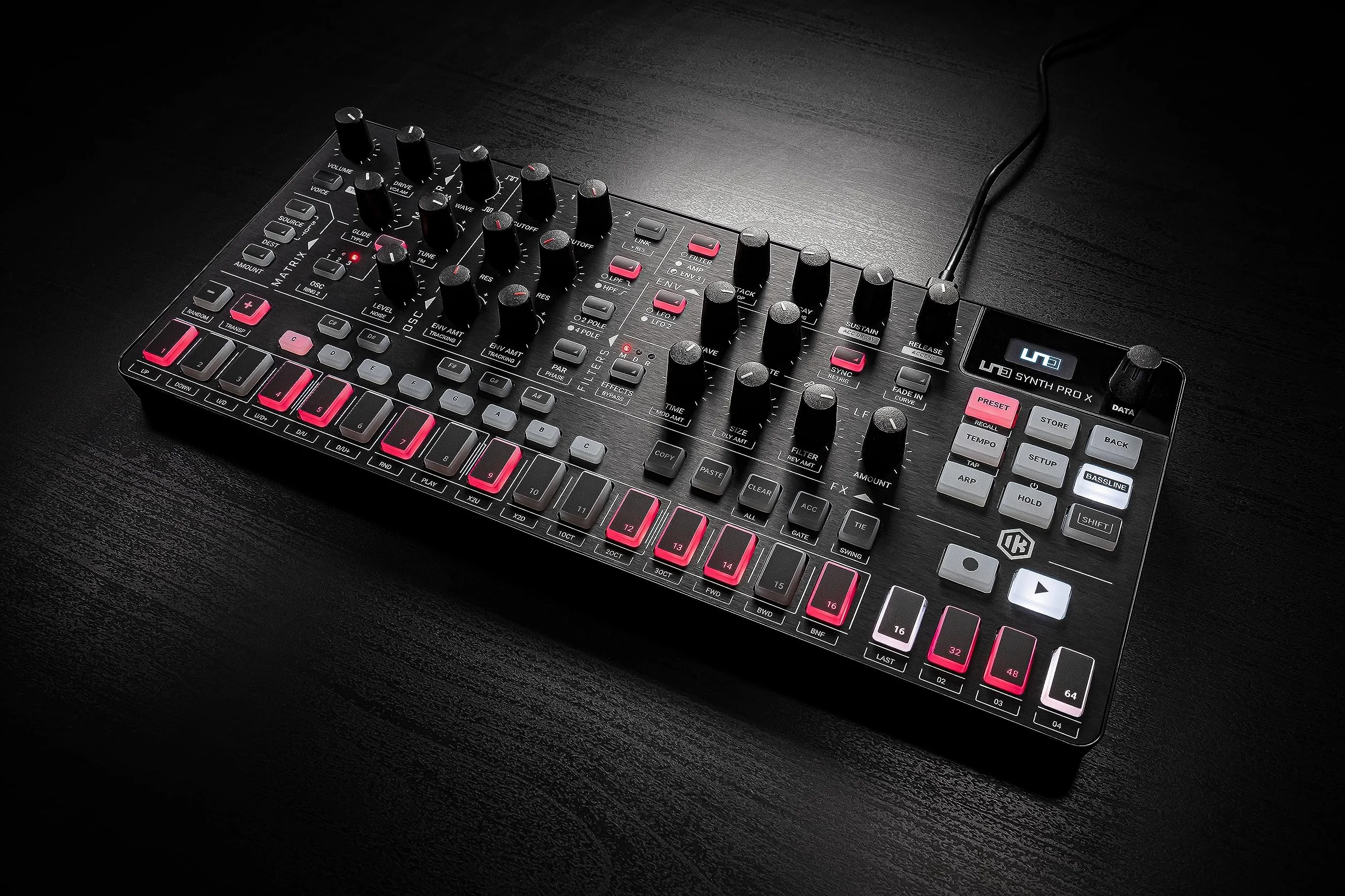 IK Multimedia UNO Synth PRO X, Paraphonic dual-filter analog synthesizer with paraphonic sequencer, integrated FXs and CV connections