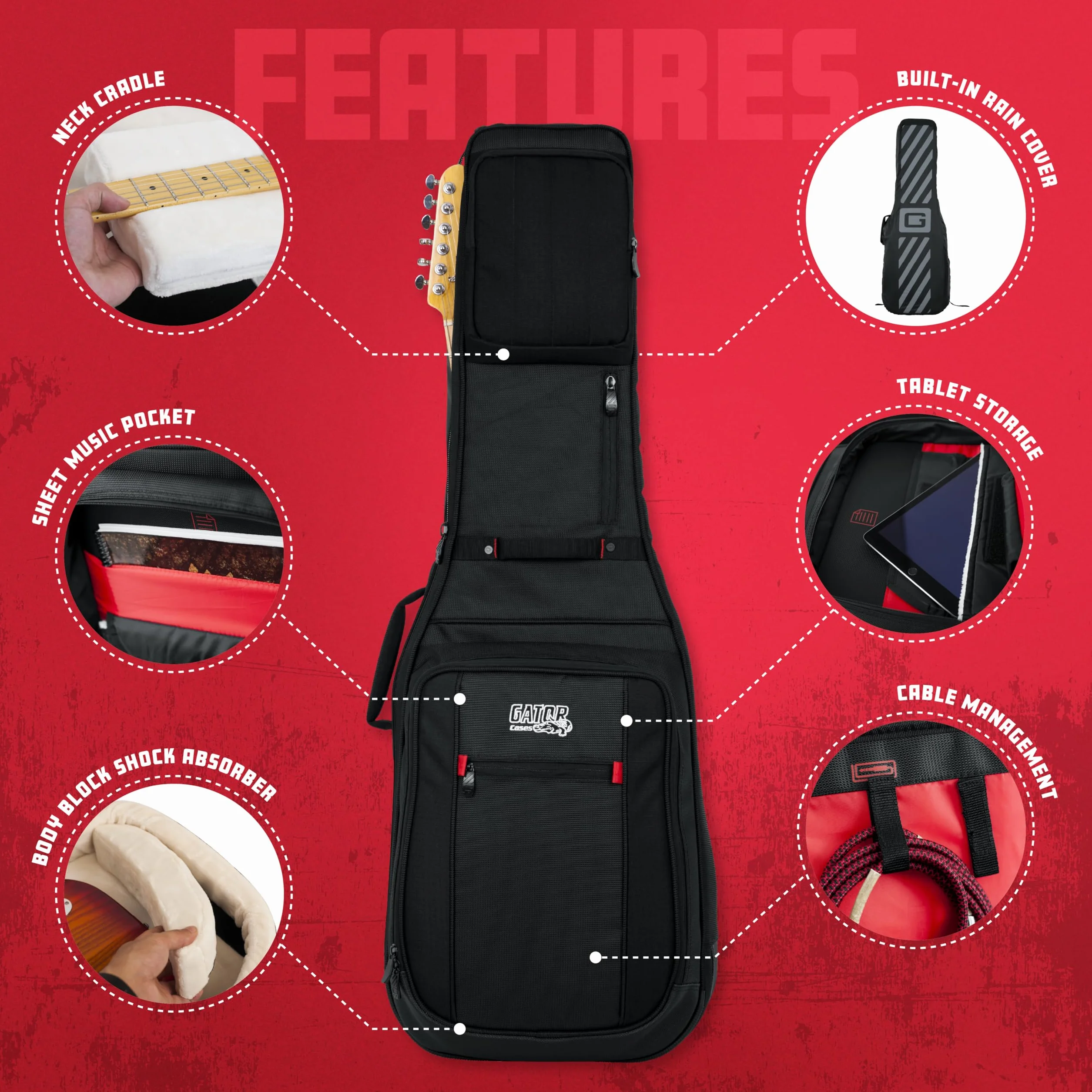 Gator Etui Pro-Go Ultimate Guitar Gig Bag; pasuje do standardowych gitar elektrycznych (G-PG ELECTRIC)
