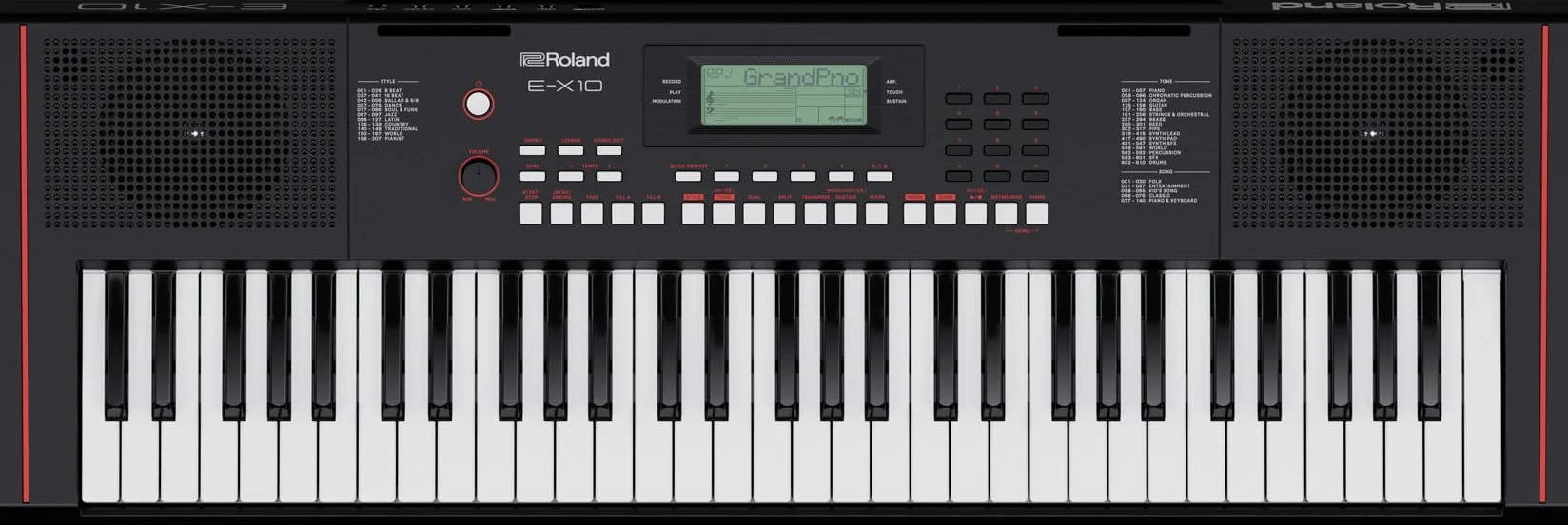 Klawiatura Roland E-X10 | 61-klawiszowe pianino idealne dla początkujących i do nauki | 600+ brzmień | System głośników stereo | 140 wbudowanych utworów | Sterowanie MIDI przez port USB