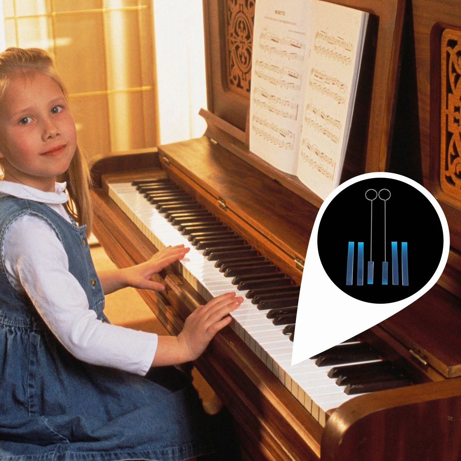 BETOOKY 6 Szt. Częściowy Narzędzi Do Strojenia Fortepianu z Gumowymi Klinami Tłumiącymi Profesjonalne Akcesoria Do Instrumentów Muzycznych Niebieskie i Strojenia Pianin