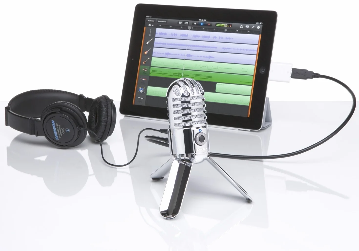 Samson Meteor Mic - Portable USB Studio Quality Condenser Microphone - High Performance, General Purpose/Podcast/Gaming/Music Recording Microphone, 16-bit, 44.1/48kHz resolution, Silver Chrome