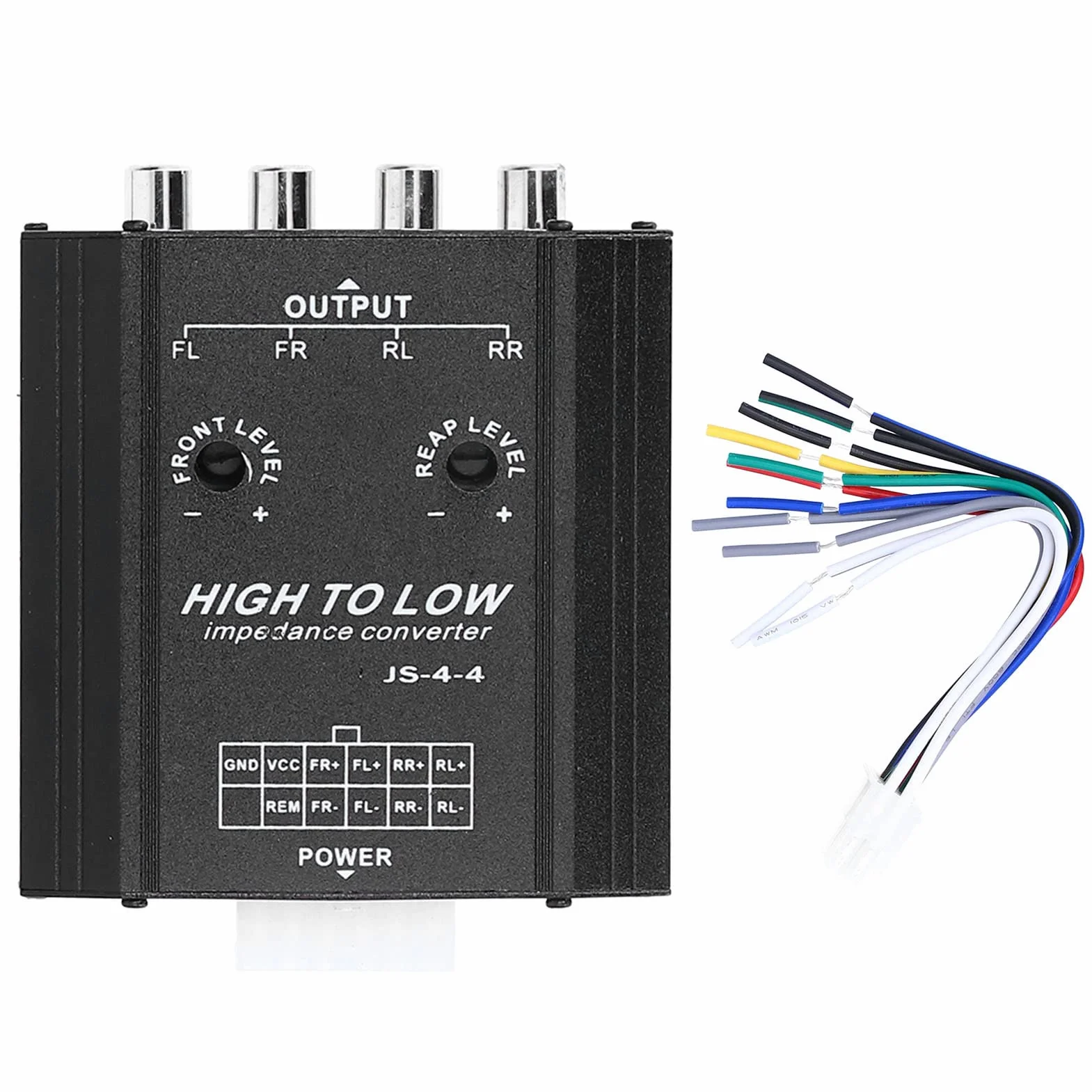 12V 4-kanałowy Konwerter Audio, Konwerter Impedancji Wysoka do Niska Linia Samochodowe Stereo Głośnik Radiowy Filtr Częstotliwości