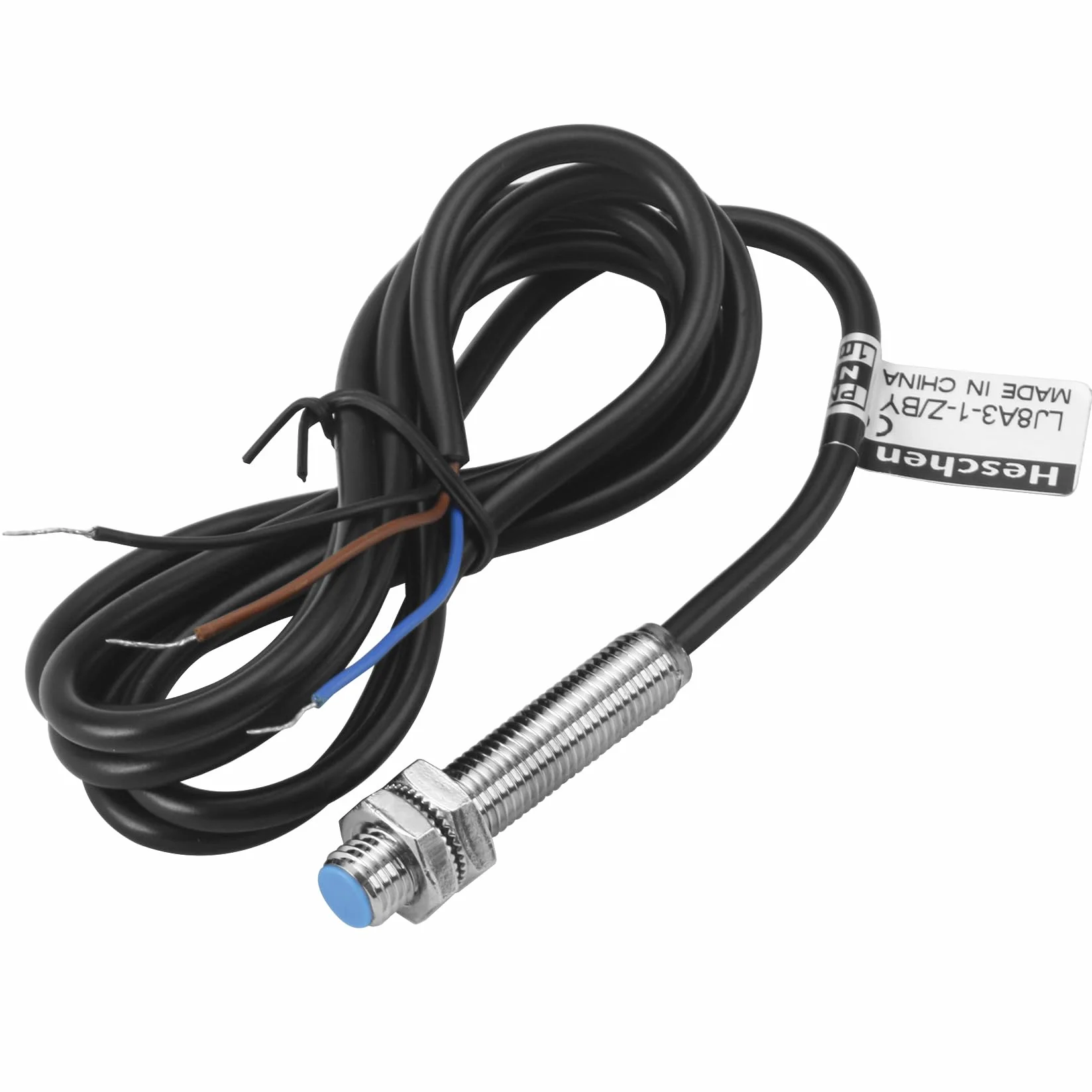 Heschen M8 indukcyjny czujnik zbliżeniowy Przełącznik Typ osłony LJ8A3-1-Z/BY detektor 1mm 10-30VDC 200mA PNP normalnie otwarty (NO) 3 przewody