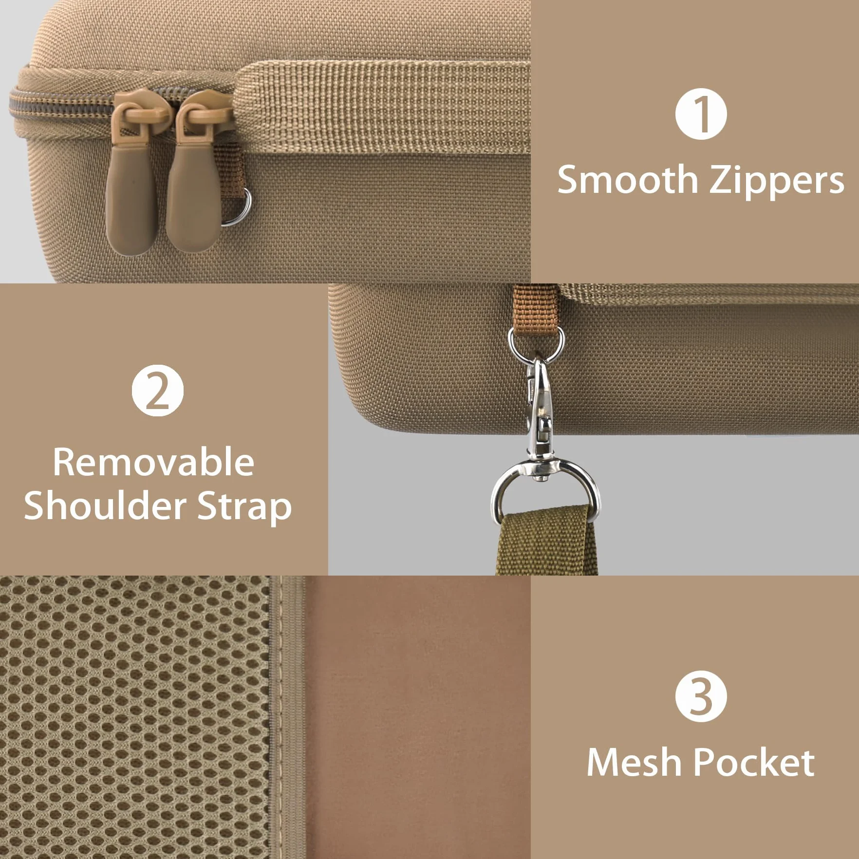 co2CREA Twarde zamienne etui podróżne do przenośnego głośnika Bluetooth Bose New SoundLink Flex 2. generacji/ Bose SoundLink Flex (brązowe)