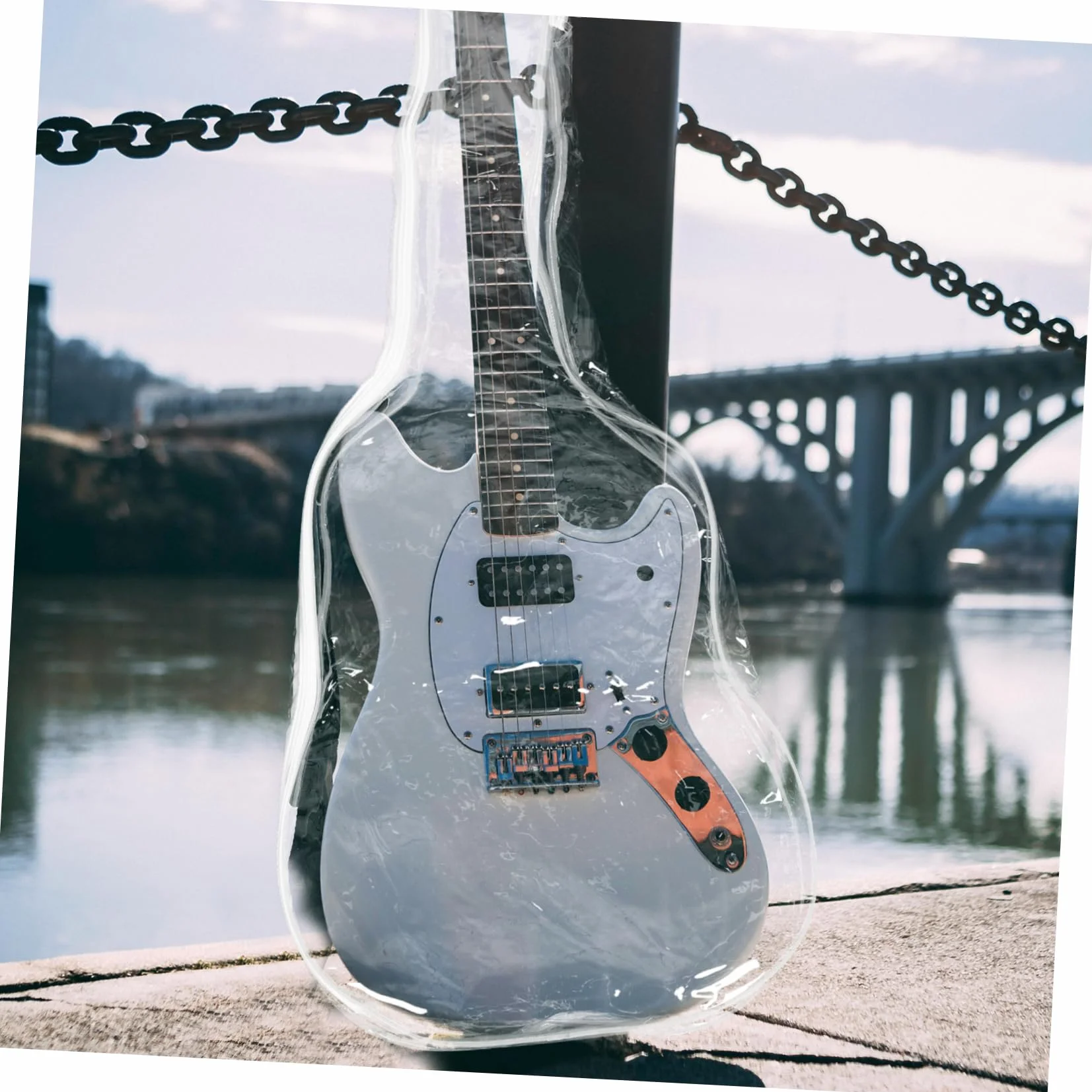UPKOCH Transparentny Pokrowiec Gitarę Elektryczną Pvc Praktyczny i Lekki Ochraniacz Instrumentu Idealny Do Transportu Koncerty i Próby Sztuka