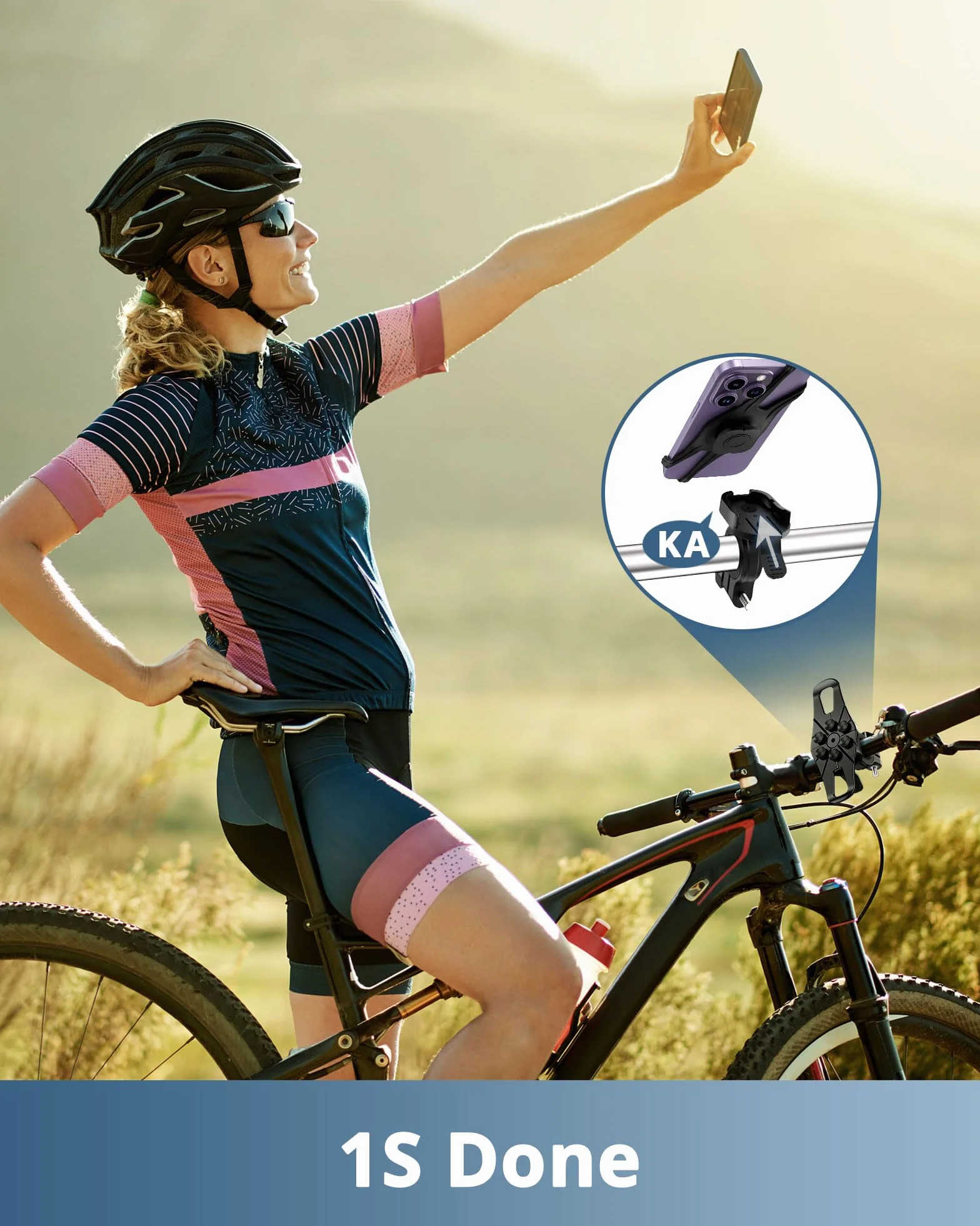 iFalarila 2024 Uchwyt rowerowy na telefon z mocną przyssawką, obrotowy o 360° uchwyt motocyklowy na telefon [1s Lock] Uniwersalny uchwyt na kierownicę kompatybilny ze smartfonami 4,5"-7,5"
