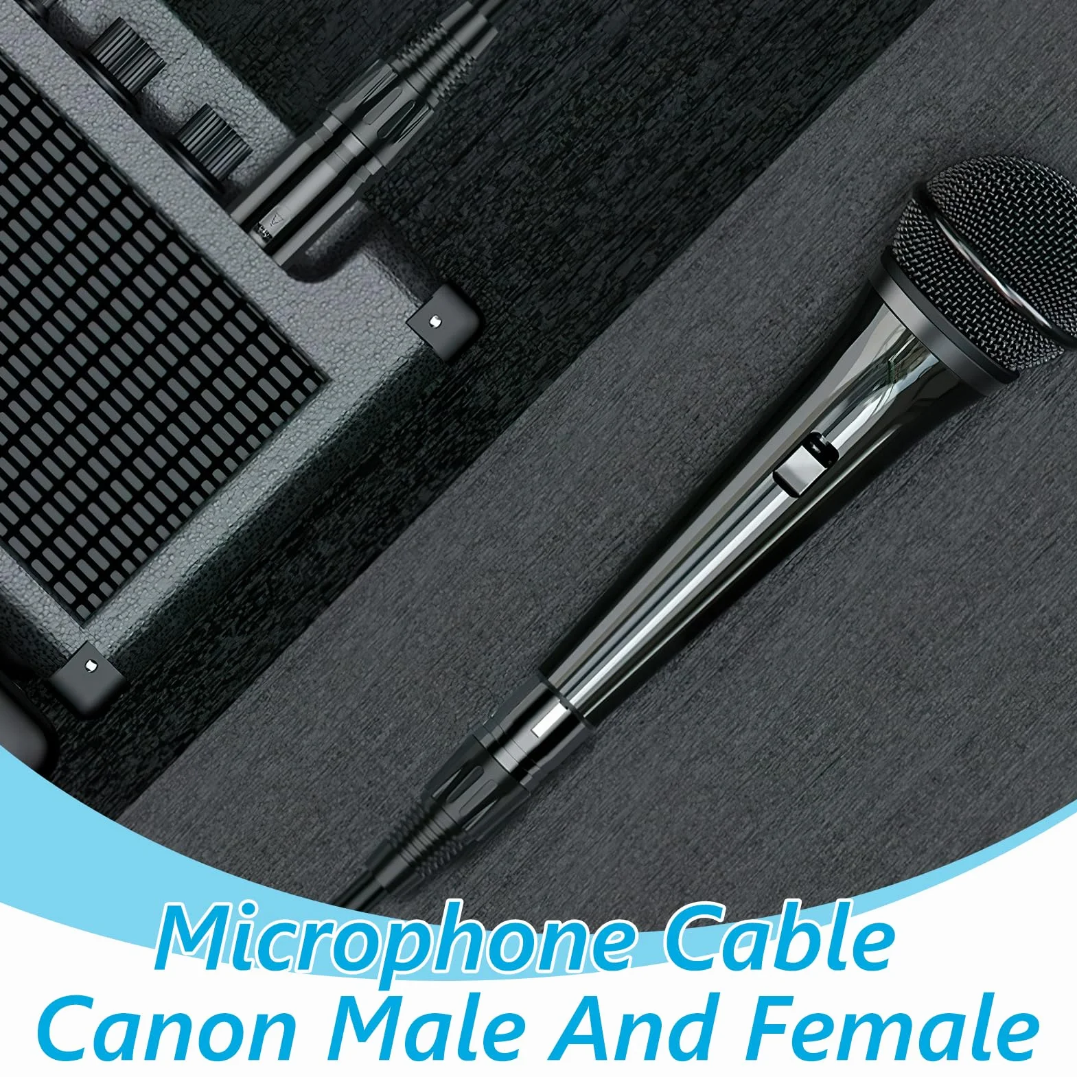 Ownkim Kabel XLR z mikrofonem 2M męski na żeński dla optymalnej jakości dźwięku - wysokowydajne złącze XLR do mikrofonu, miksera, wzmacniacza, głośnika (2M)