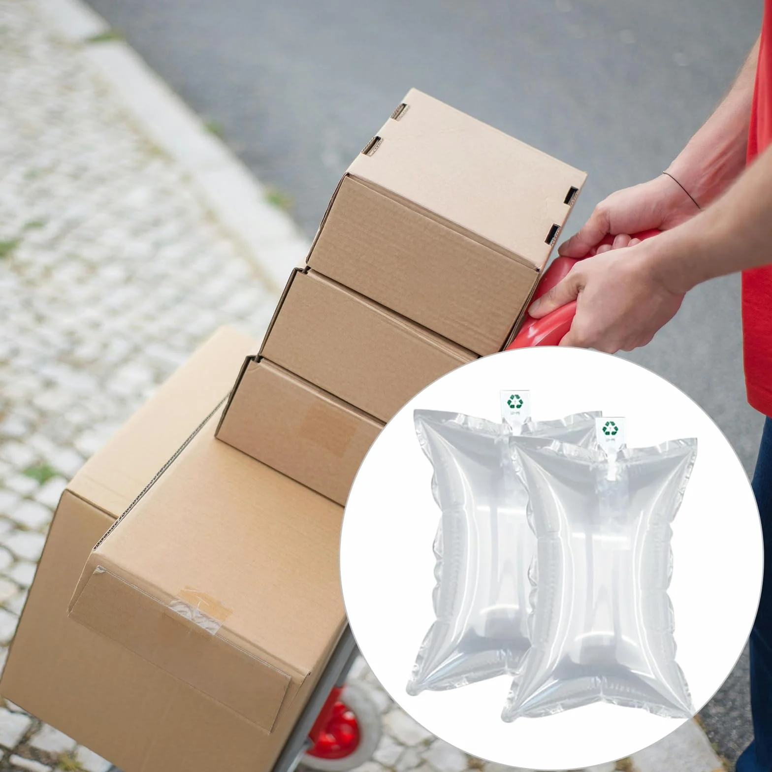 Poduszka bąbelkowa, worek na bąbelki, kieszenie powietrzne, materiał wypełniający, wysyłka poduszek, materiał tapicerski do transportu, 150 sztuk wypełnienia, z pompką