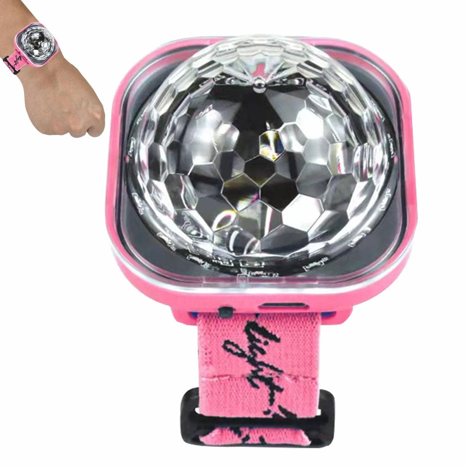 ?wiat? dyskotekowe | Zegarek LED Light z aktywacj? d?wi?kiem - Przeno?na kula lustrzana USB Disco Light Up Bransoletka dla dzieci, dekoracji domu lub samochodu, adowalna