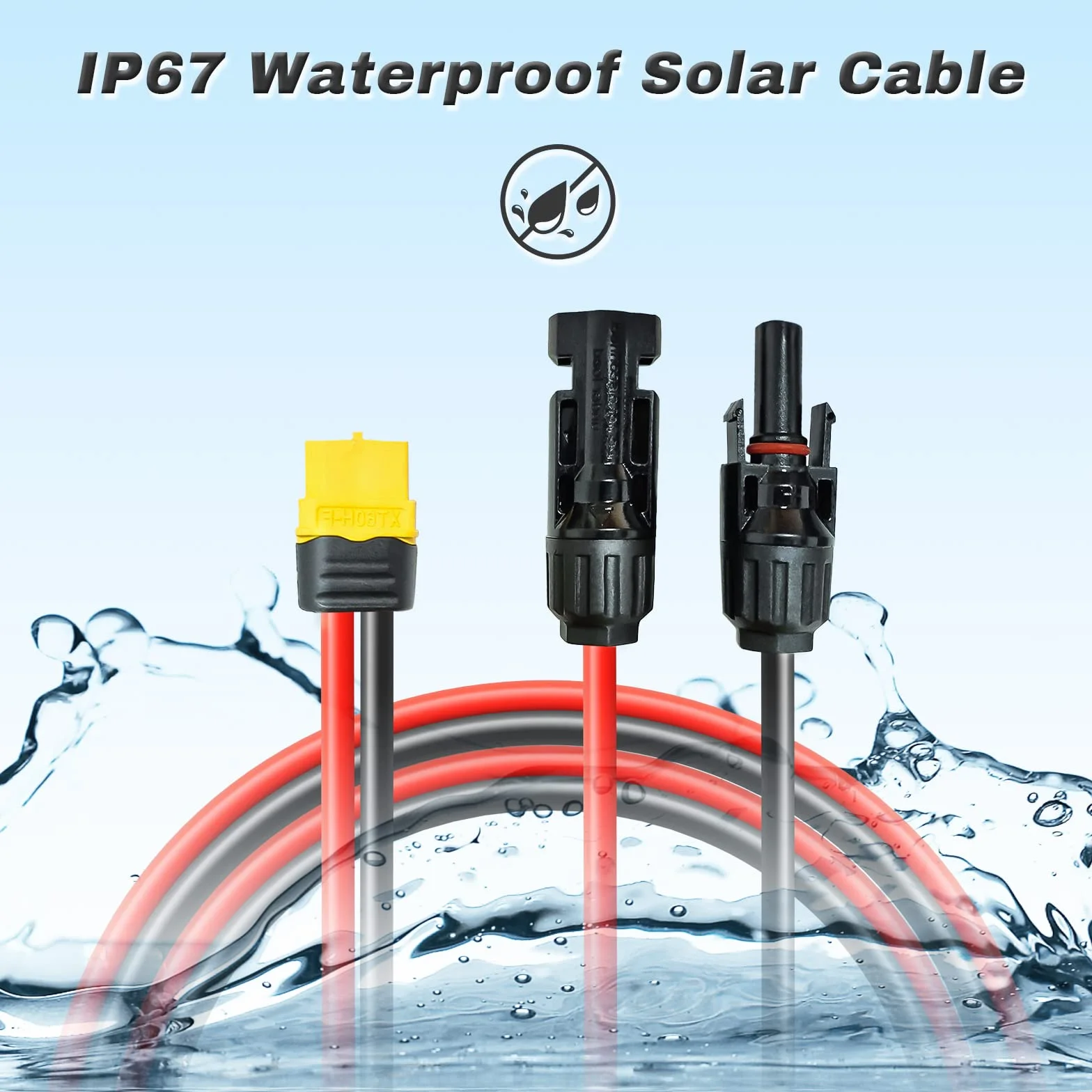 Solarny kabel do ładowania 0,6 m/3 m, wtyczka solarna na wtyk XT60, adapter do panelu słonecznego, do EF DELTA 2 i River Pro MAX Powerstation 757 Powerhouse Solar Generator (3 m)