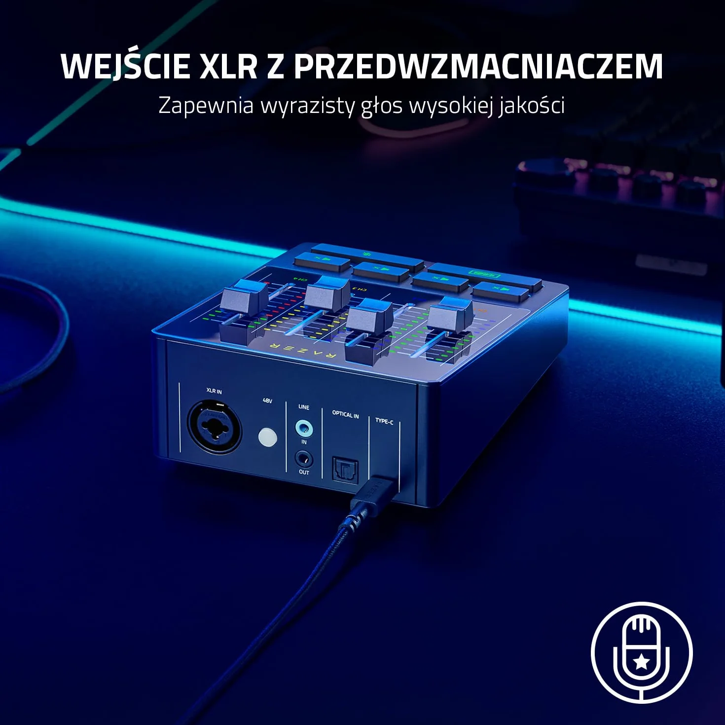Razer Audio Mixer 4-kanałowy analogowy mikser audio z XLR czarny