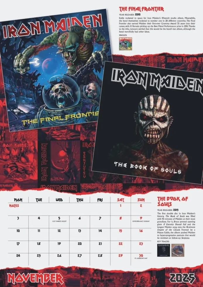 Iron Maiden Posterkalender 2025: Das war Ein Jahr mit Edward the Head für alle Fans der New Wave of British Heavy Metal. Wandkalender. 29,7 x 42 cm. Hochformat