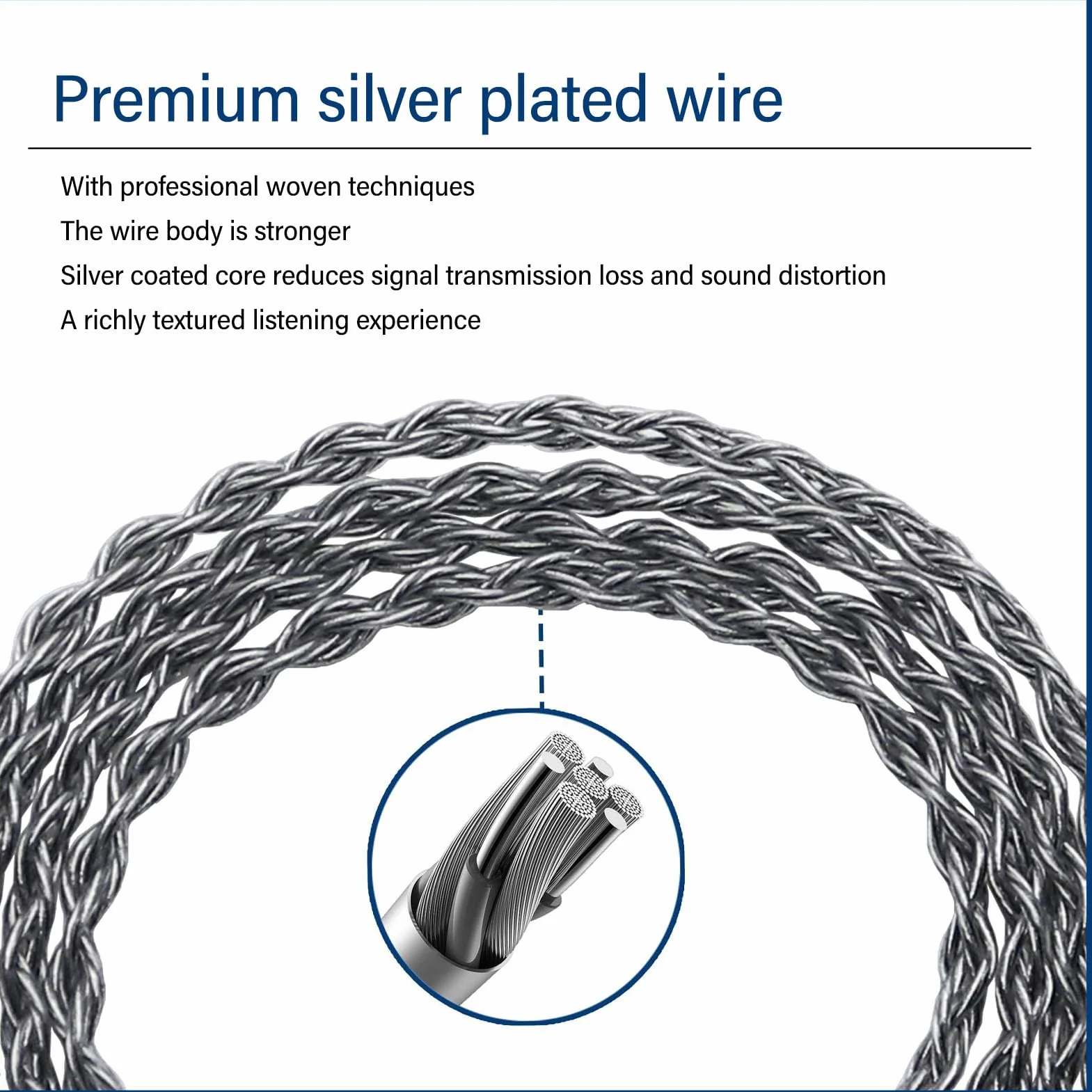Kabel do Aktualizacji Słuchawek 3,5 Mm do A2DC Posrebrzana miedź Drut Zastępczy do Rozwiązania ATH CKS1100 E50 E70 LS300 3,9 Stopy