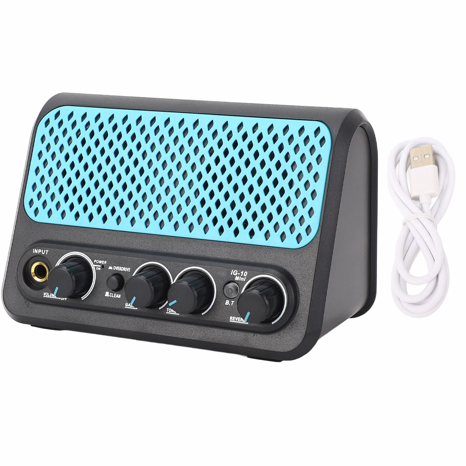 Mini wzmacniacz gitarowy, przenośny wzmacniacz do gitary akustycznej o mocy 10 W z pogłosem, gniazdo słuchawkowe AUX 3,5 m, bezprzewodowy wzmacniacz gitarowy Bluetooth do