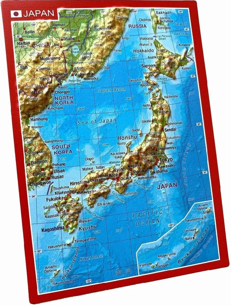 Reliefpostkarte Japan
